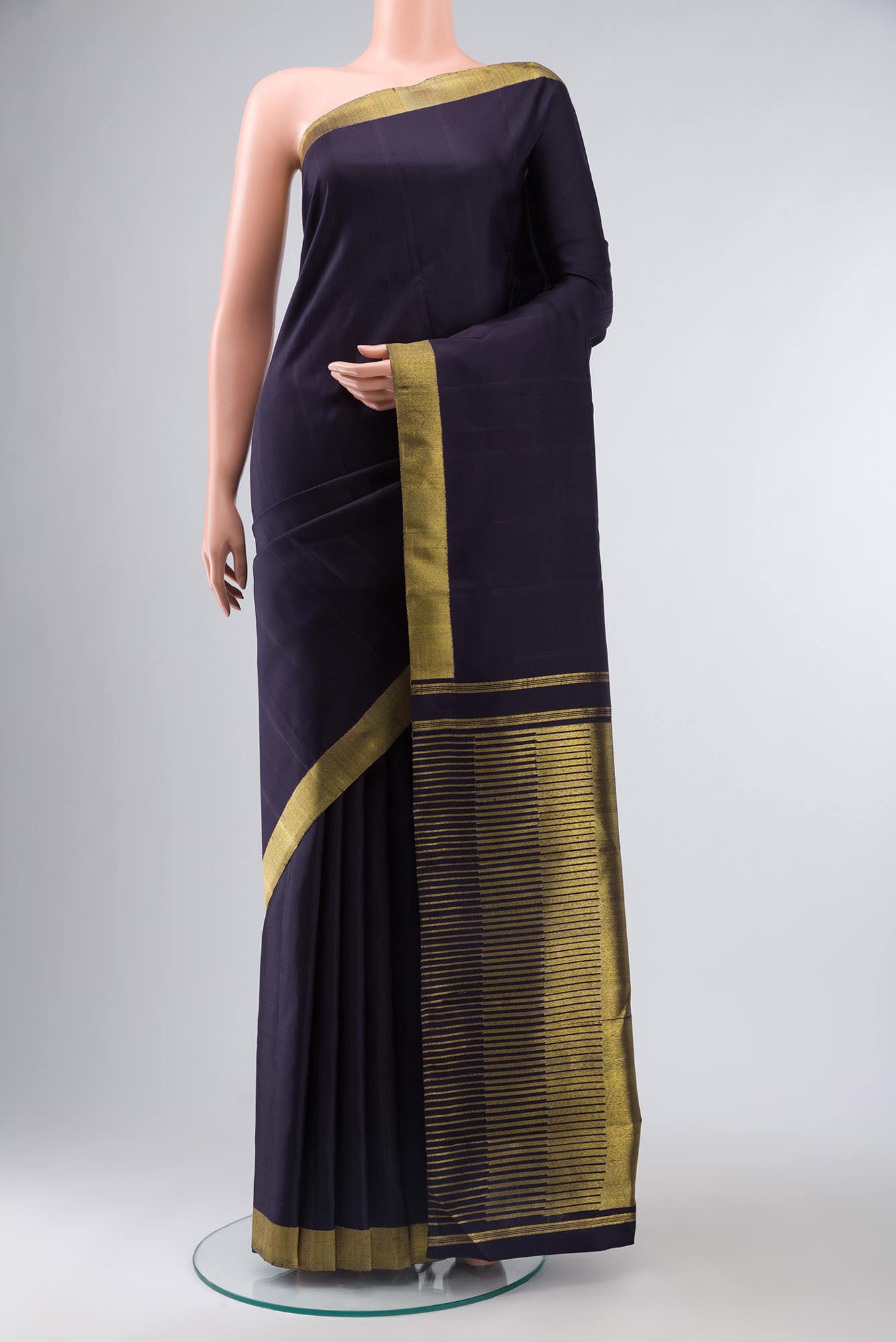 Navy Blue Kanchipuram Silk Saree