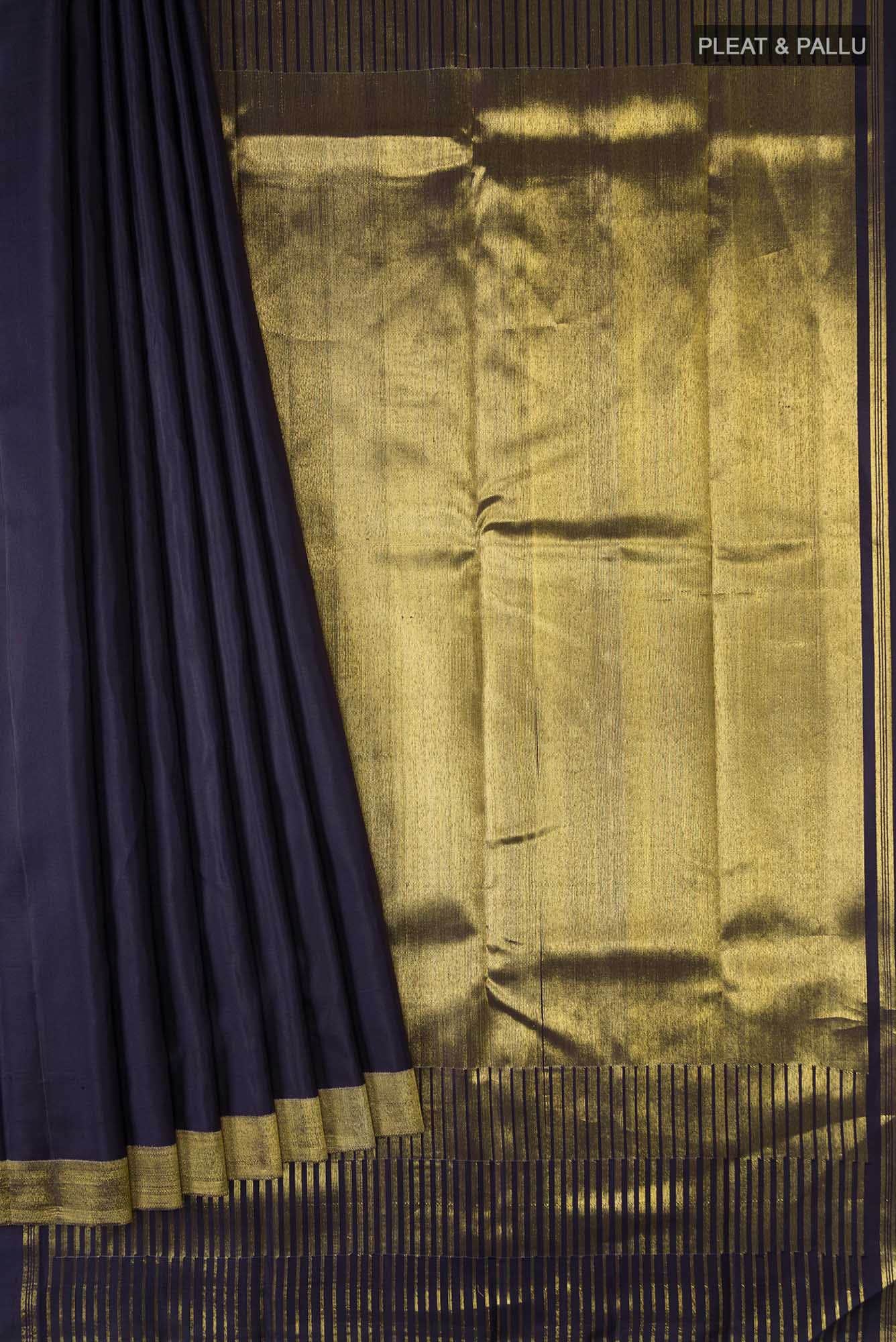 Navy Blue Kanchipuram Silk Saree