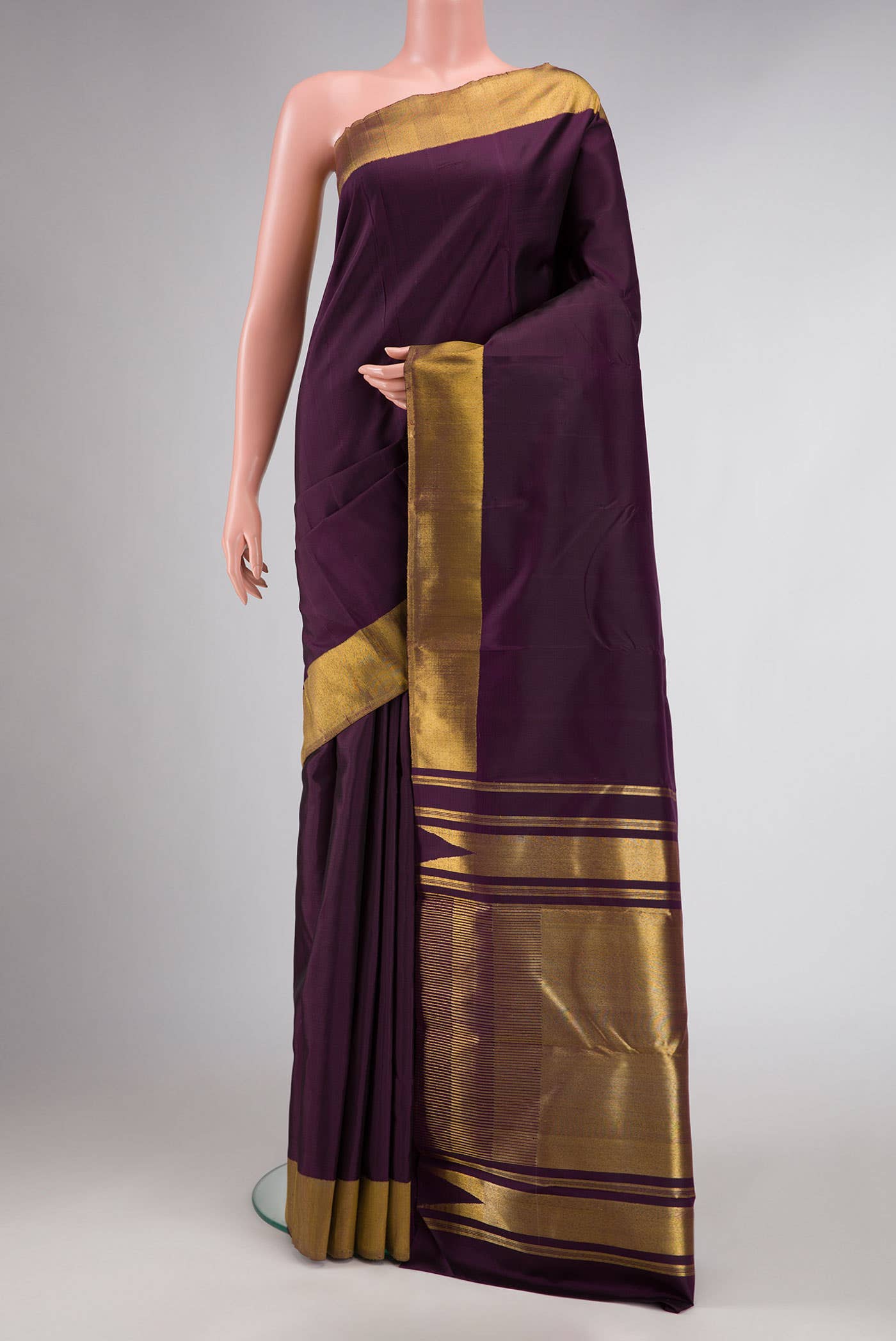 Burgundy Kanchipuram Silk Saree