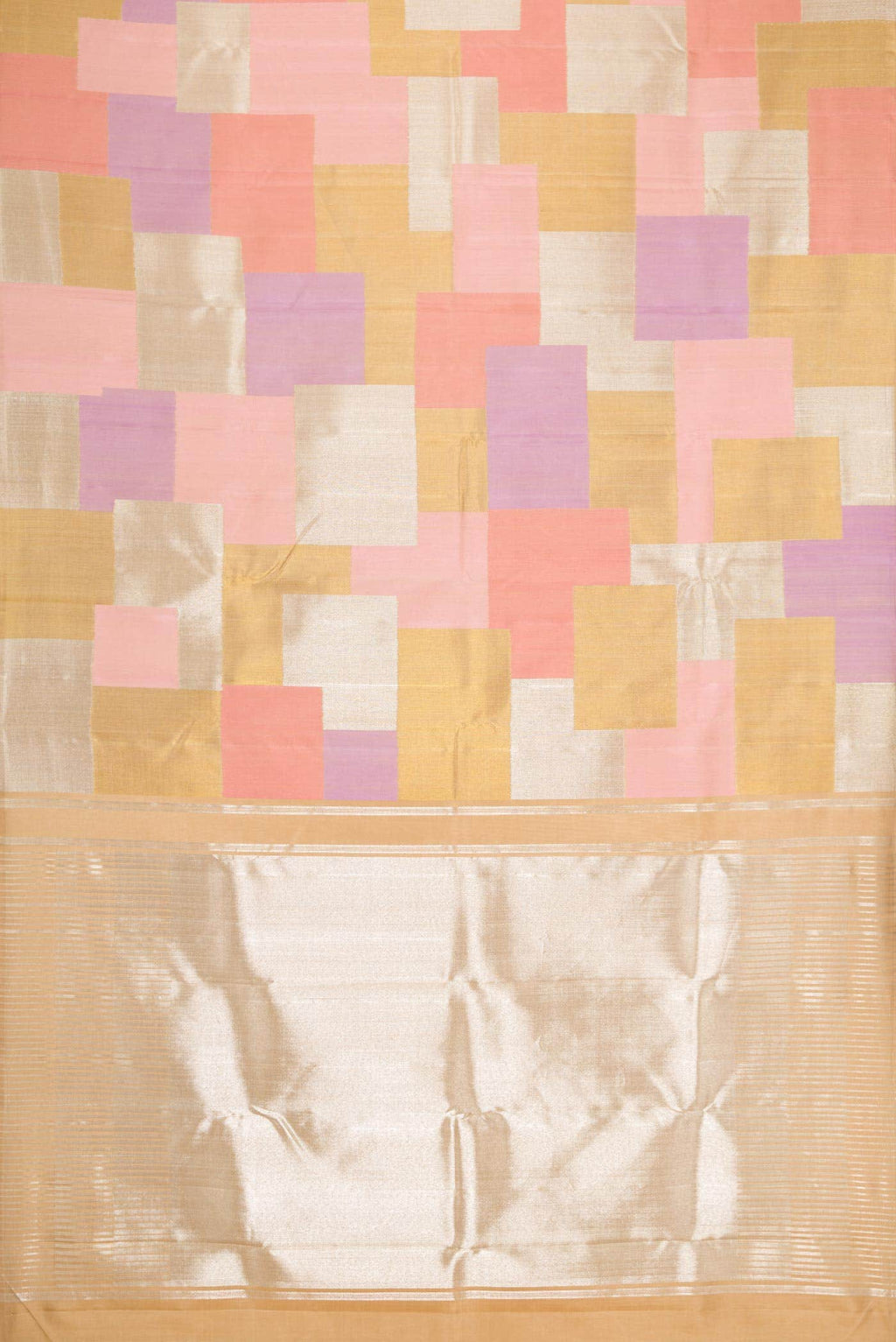 Pink and Lavender Dual Tone Kanchipuram Tissue Silk Saree