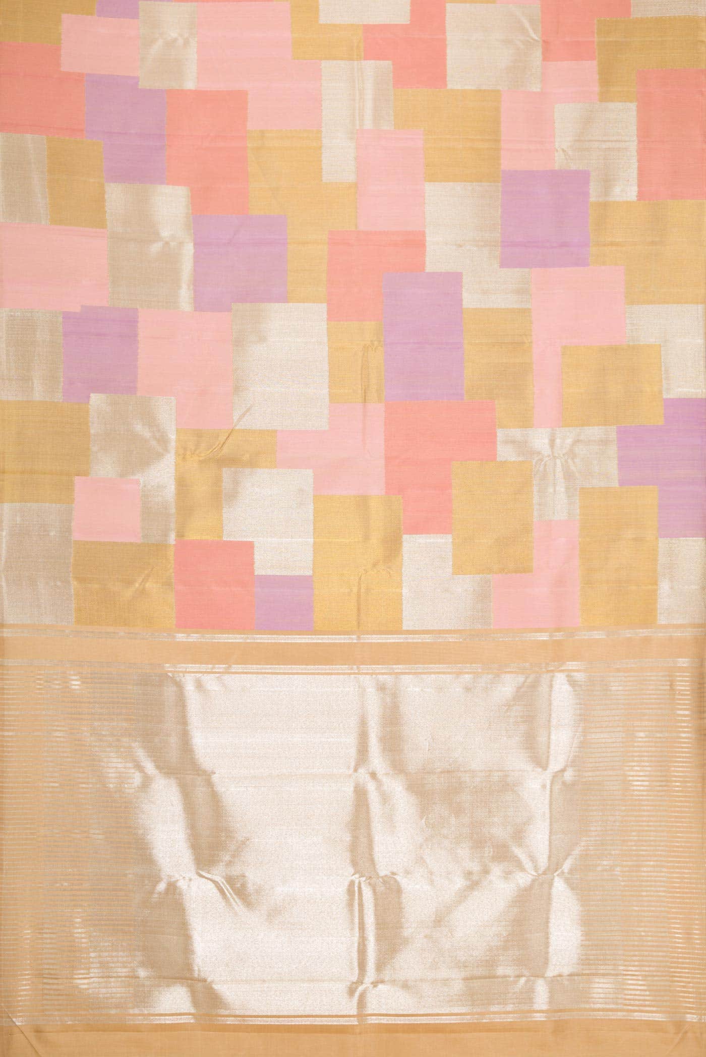 Pink and Lavender Dual Tone Kanchipuram Tissue Silk Saree