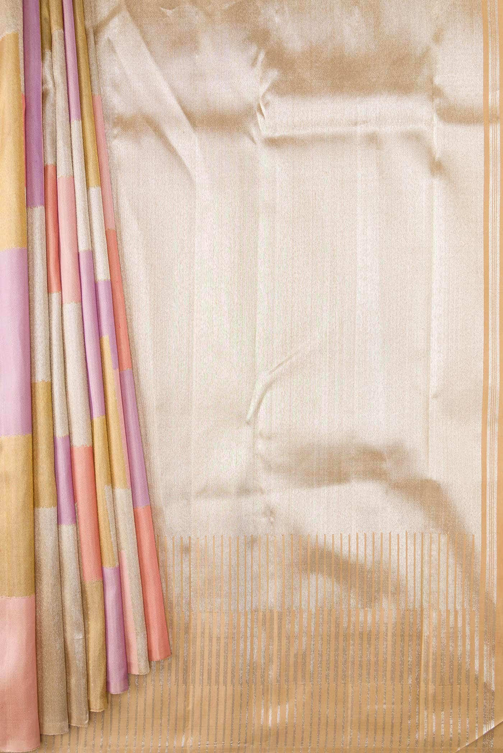 Pink and Lavender Dual Tone Kanchipuram Tissue Silk Saree