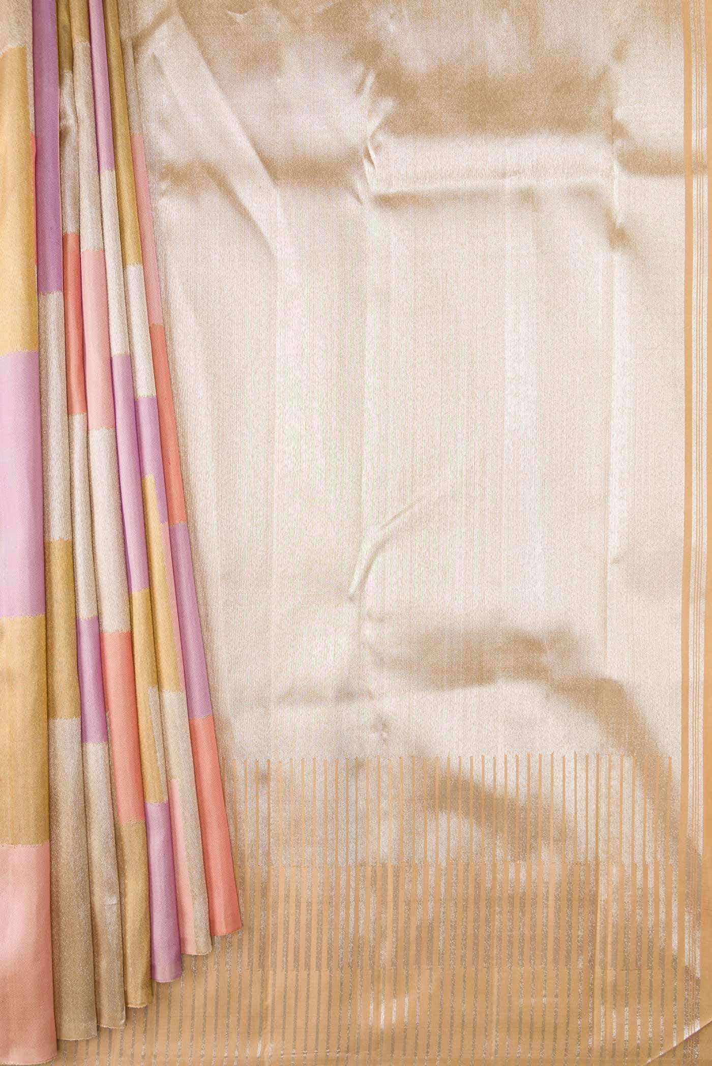 Pink and Lavender Dual Tone Kanchipuram Tissue Silk Saree