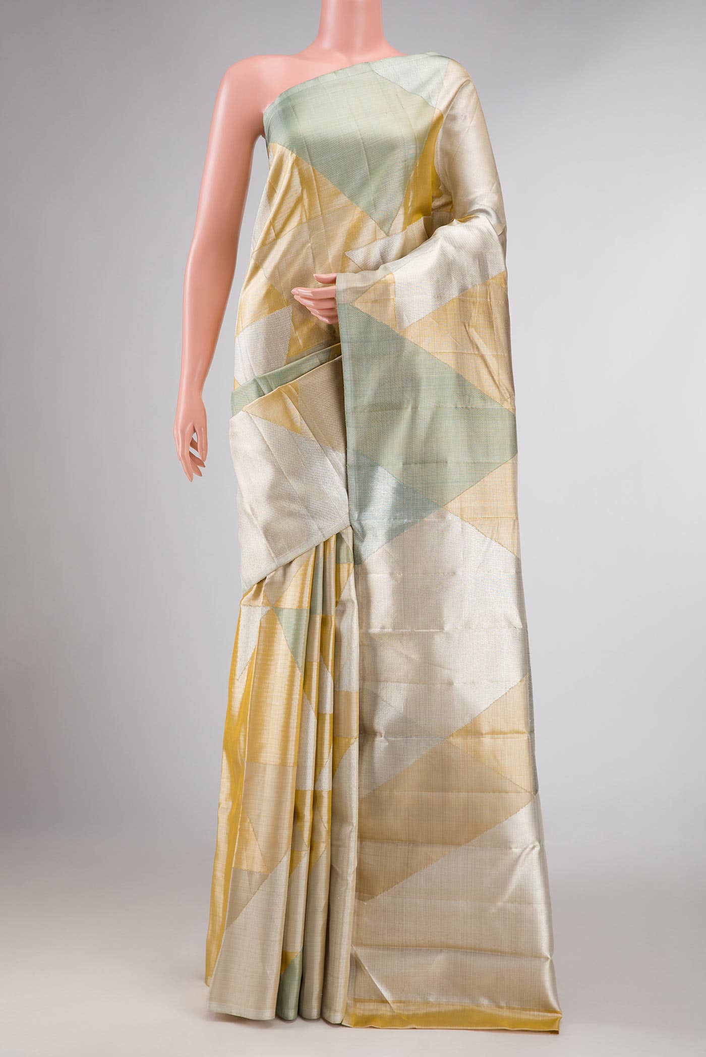 Gold Dual Tone Kanchipuram Tissue Silk Saree