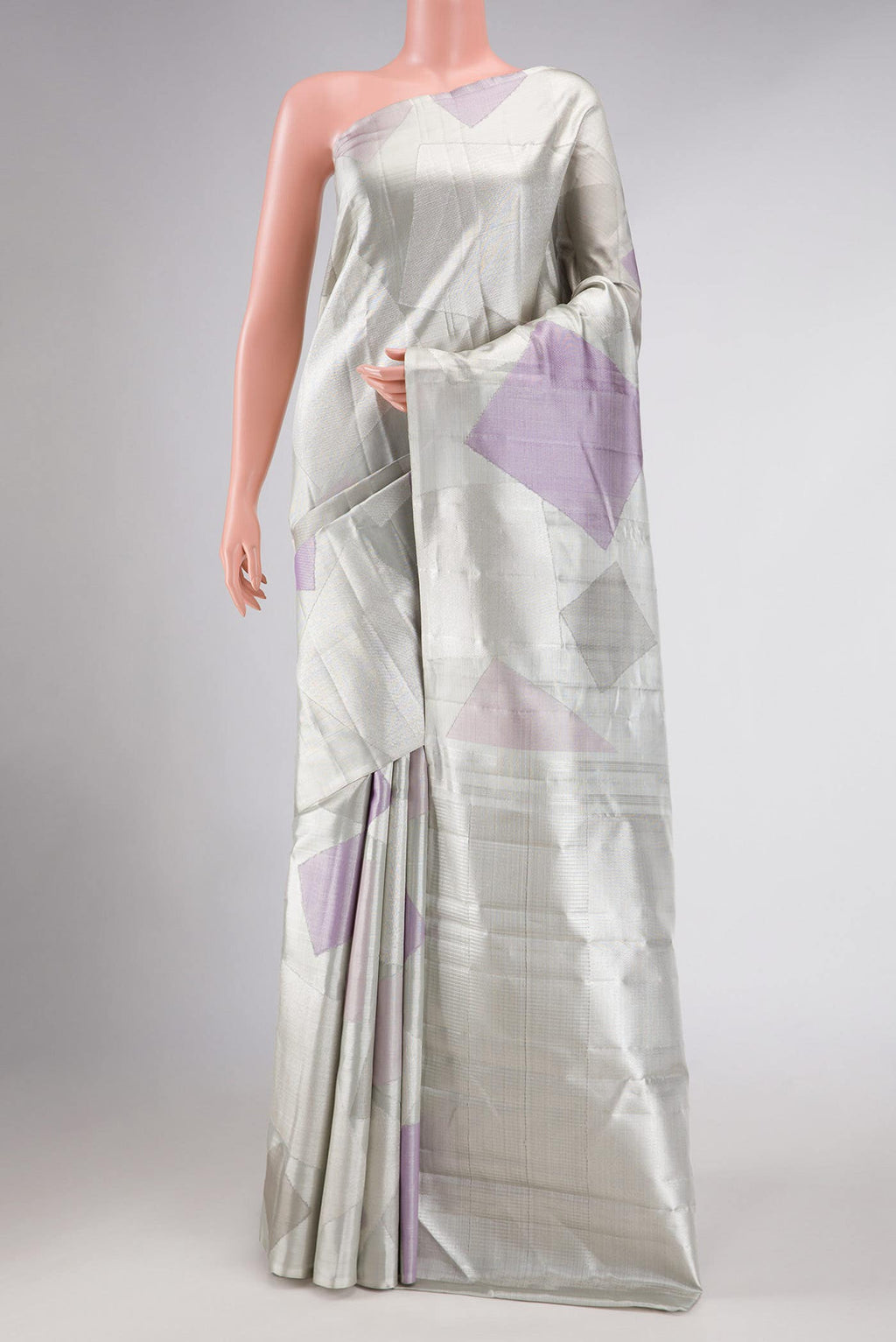Grey Dual Tone Kanchipuram Tissue Silk Saree