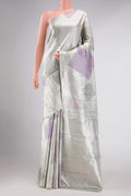 Grey Dual Tone Kanjivaram Tissue Silk Saree