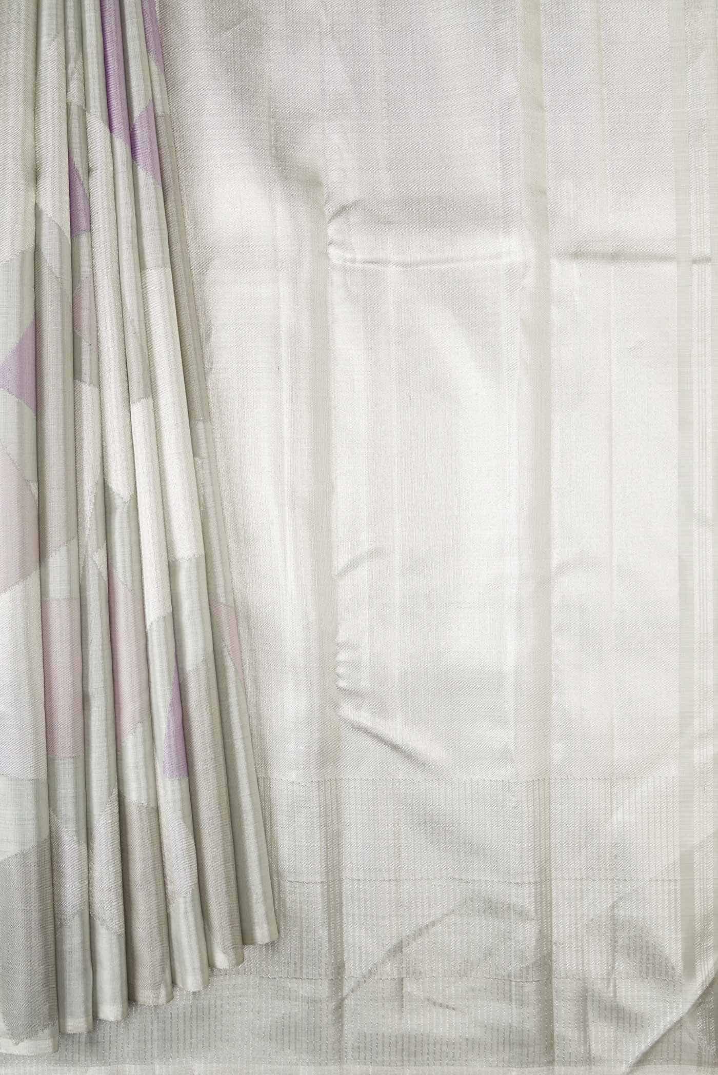 Grey Dual Tone Kanjivaram Tissue Silk Saree