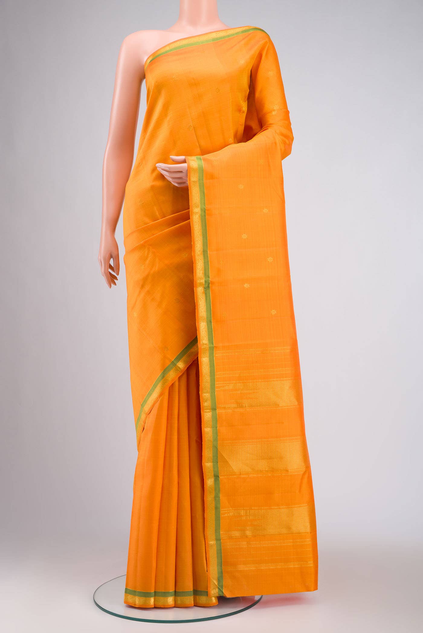 Orange Kanchipuram Silk Saree