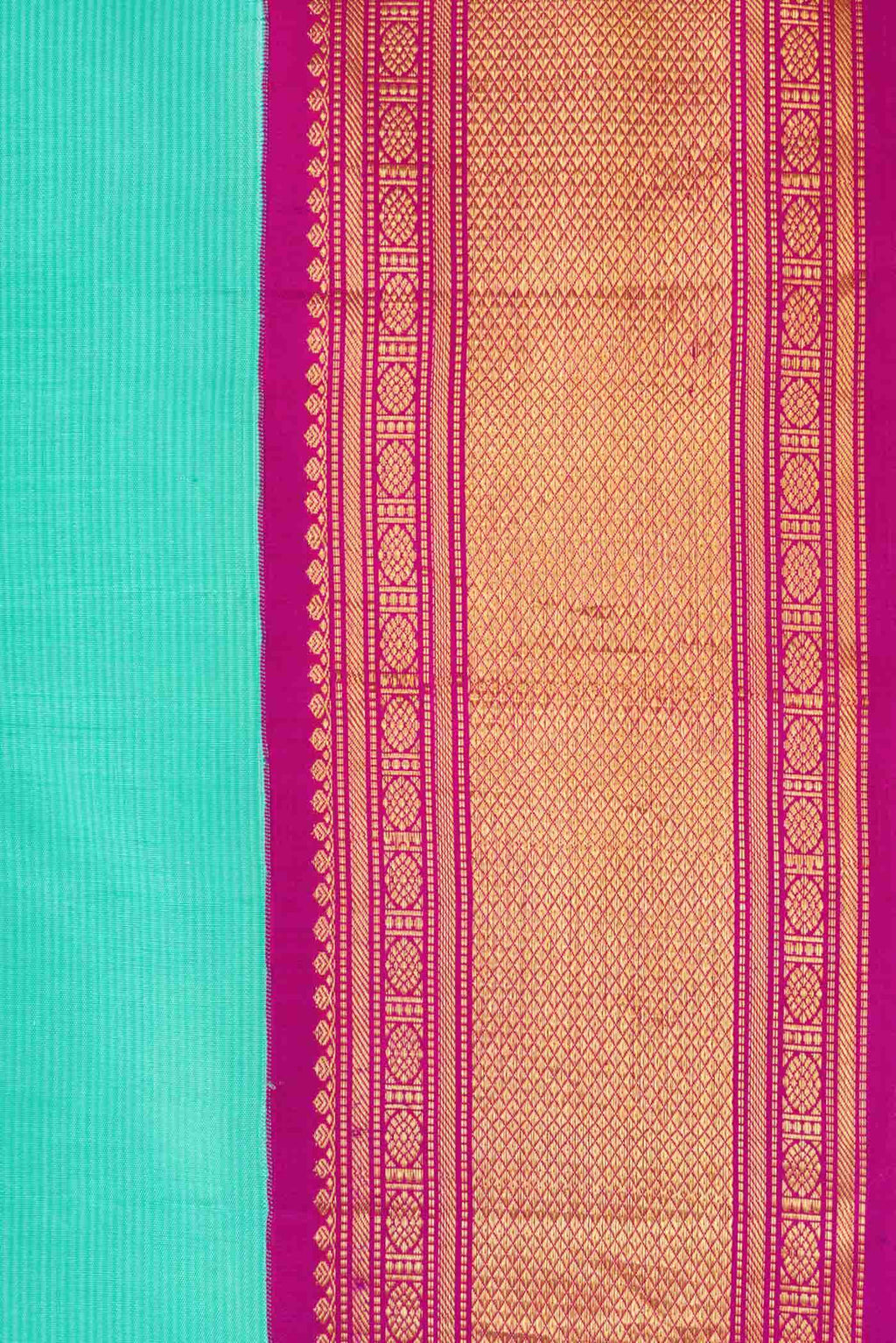 Pure Silk Pure Zari Sea Green Dual Tone Kanchipuram Saree