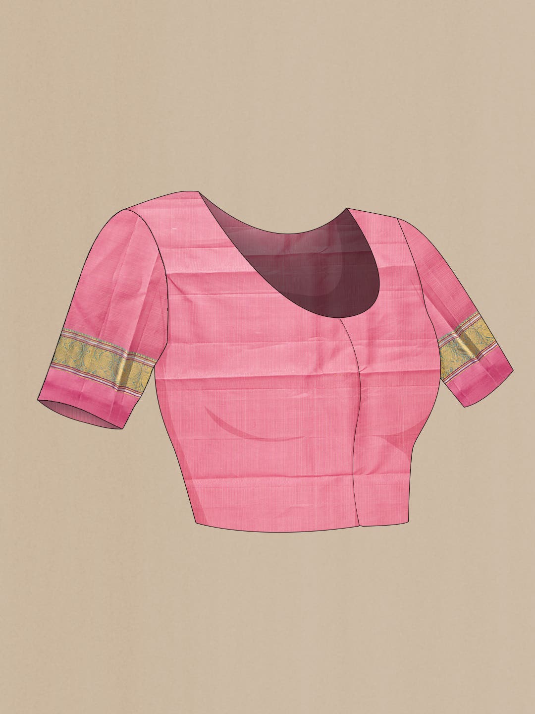 Pure Silk Pure Zari Pink Dual Tone Kanchipuram Saree