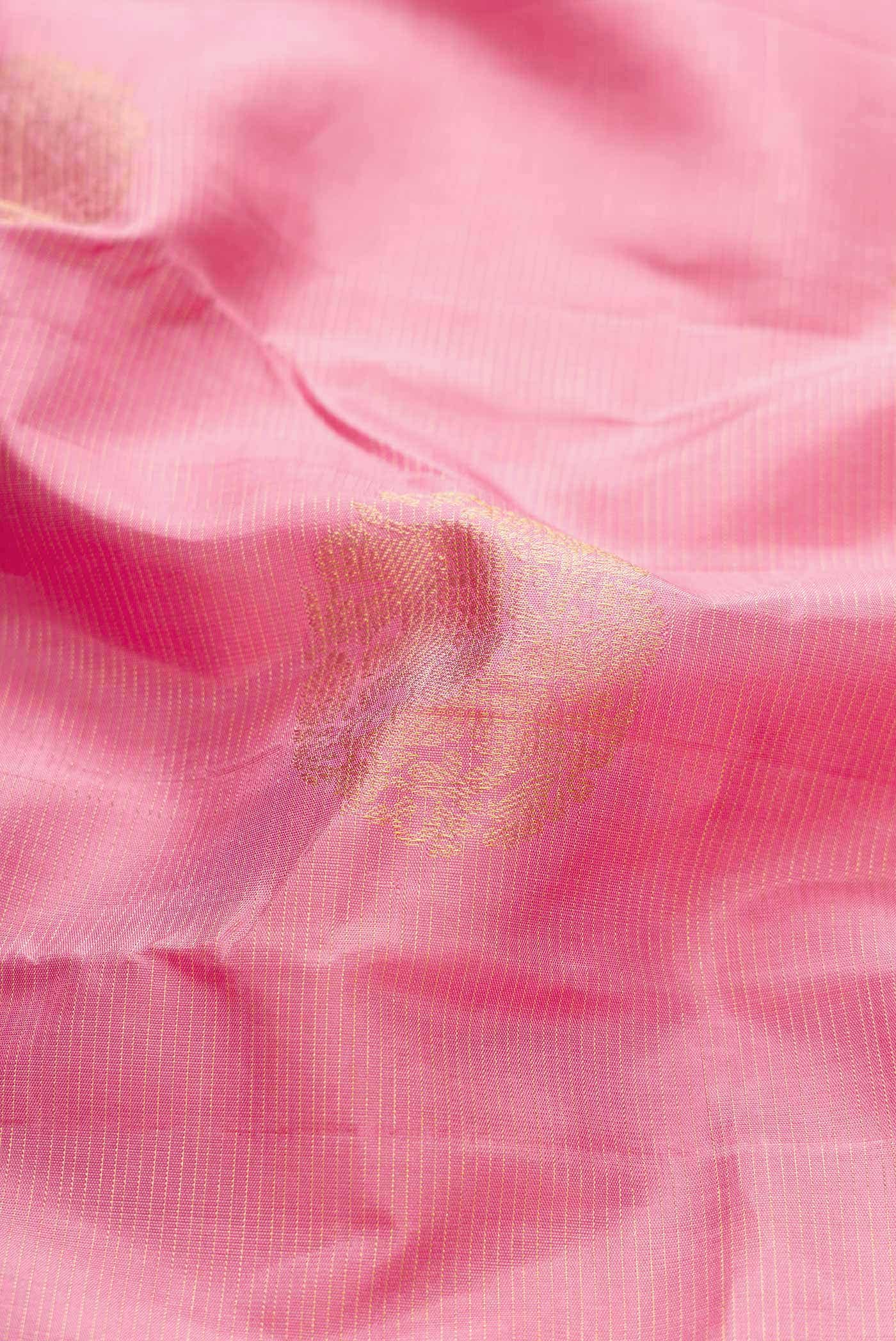 Pure Silk Pure Zari Pink Dual Tone Kanchipuram Saree