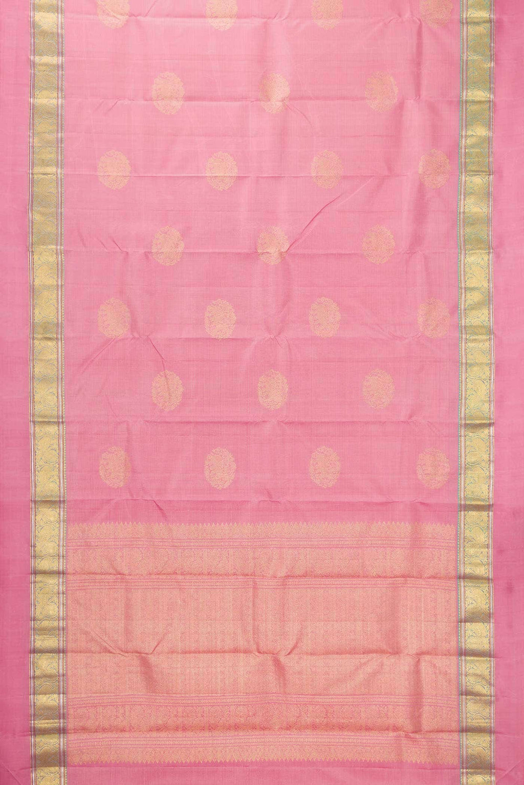 Pure Silk Pure Zari Pink Dual Tone Kanchipuram Saree