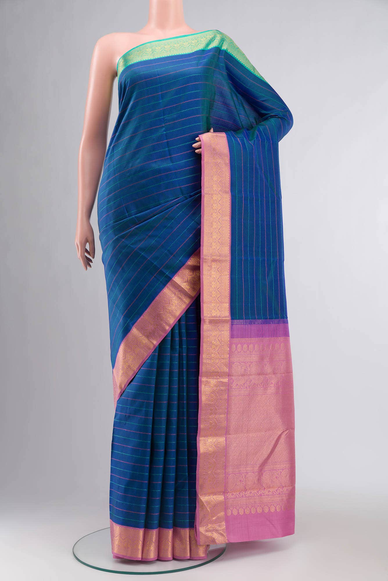 Blue Kanchipuram Silk Saree