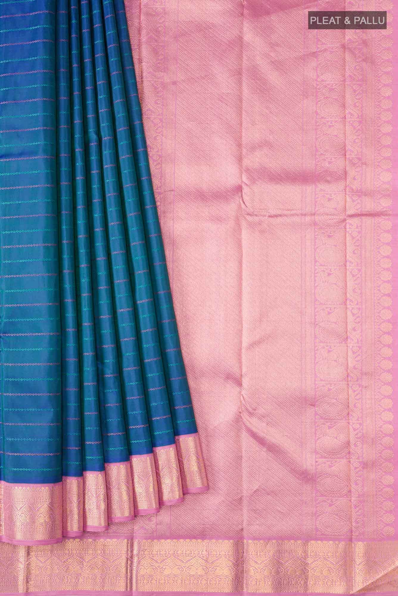 Blue Kanchipuram Silk Saree