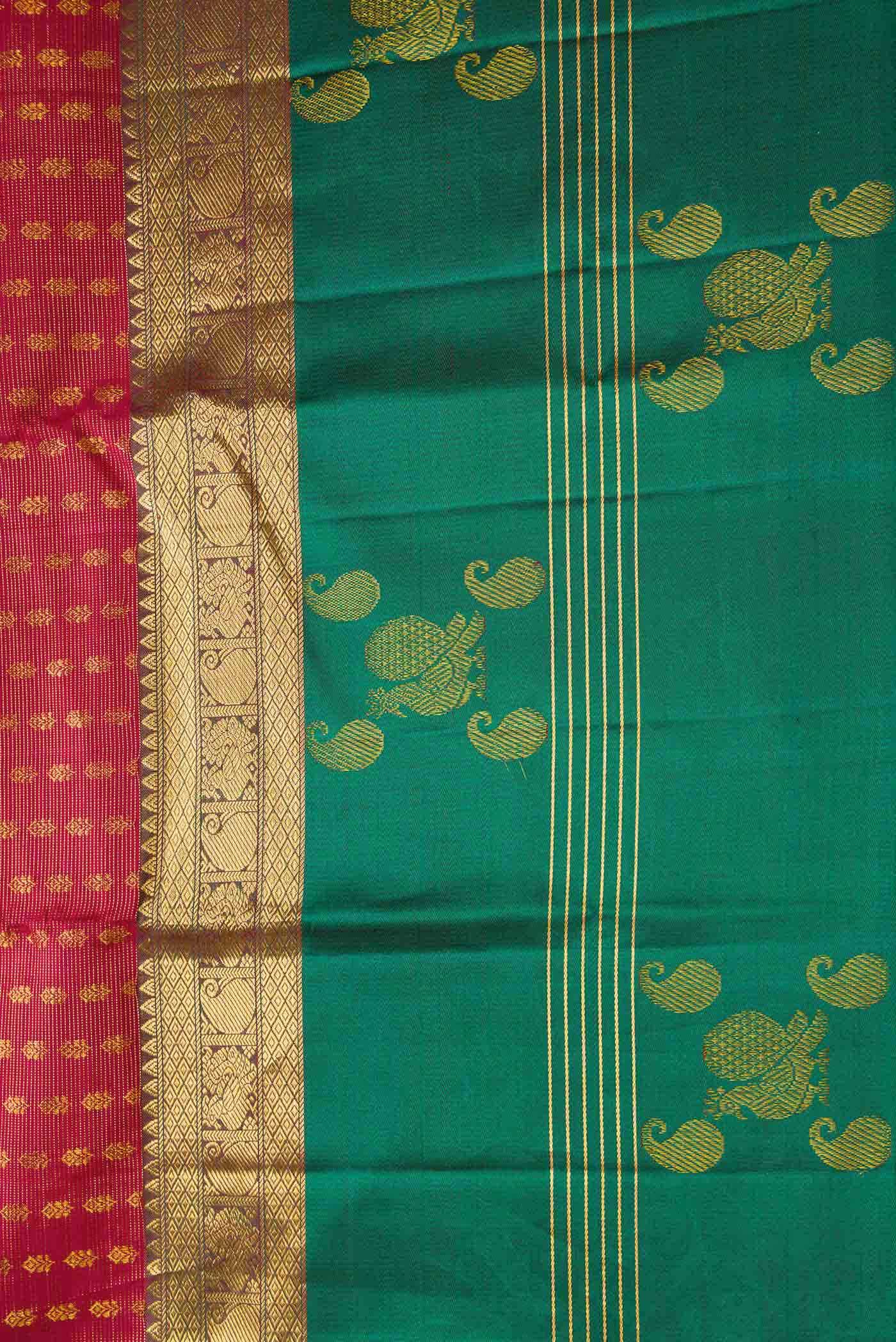 Rose Gold Dual Tone Kanchipuram Silk Saree