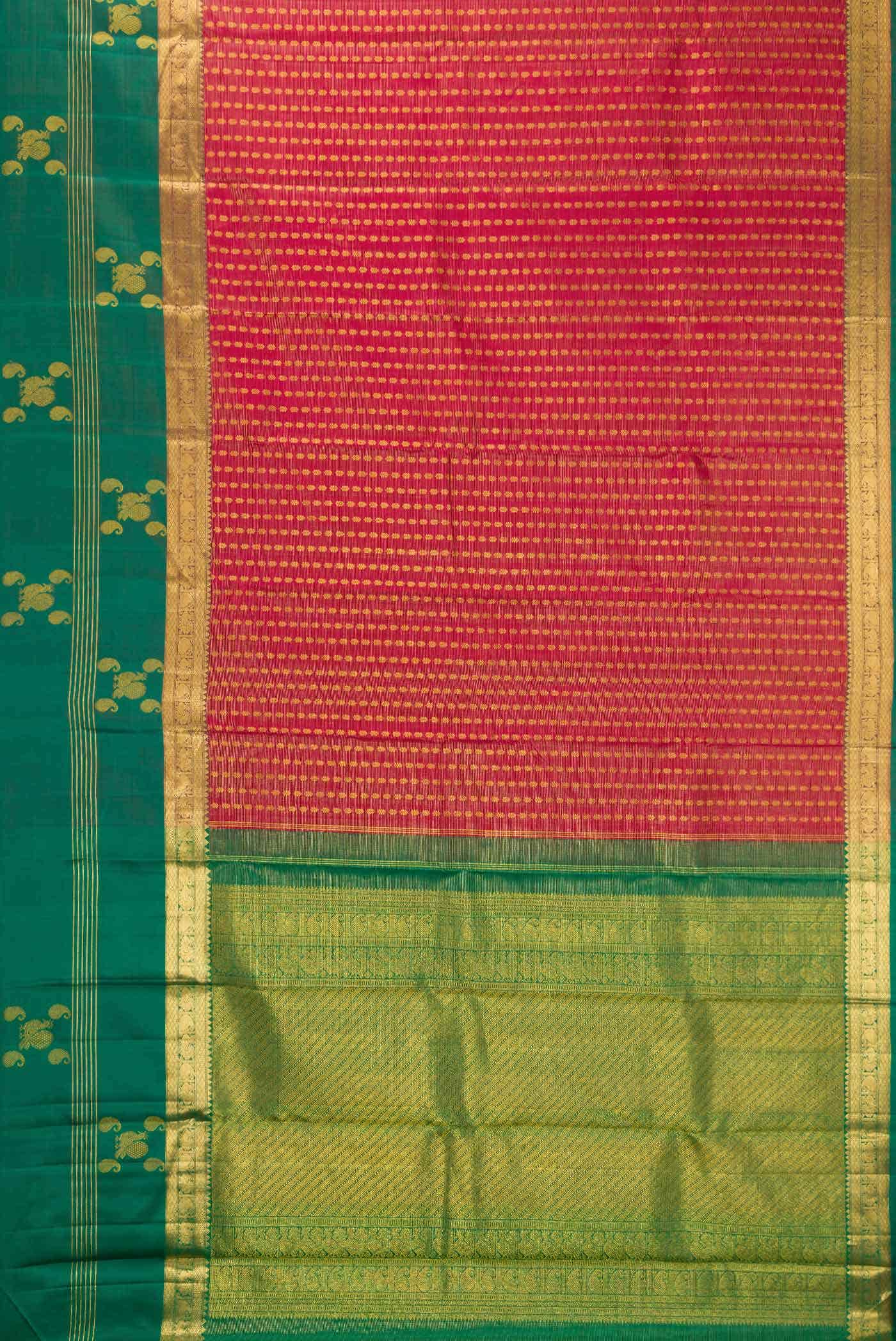 Rose Gold Dual Tone Kanchipuram Silk Saree
