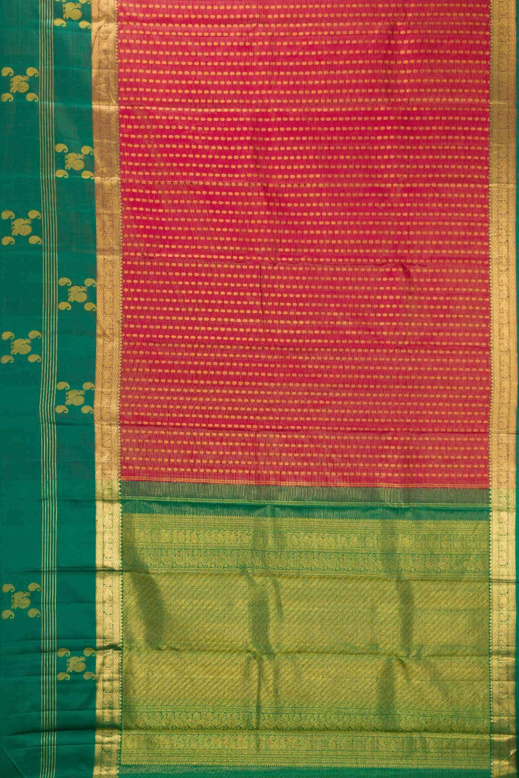 Rose Gold Dual Tone Kanchipuram Silk Saree