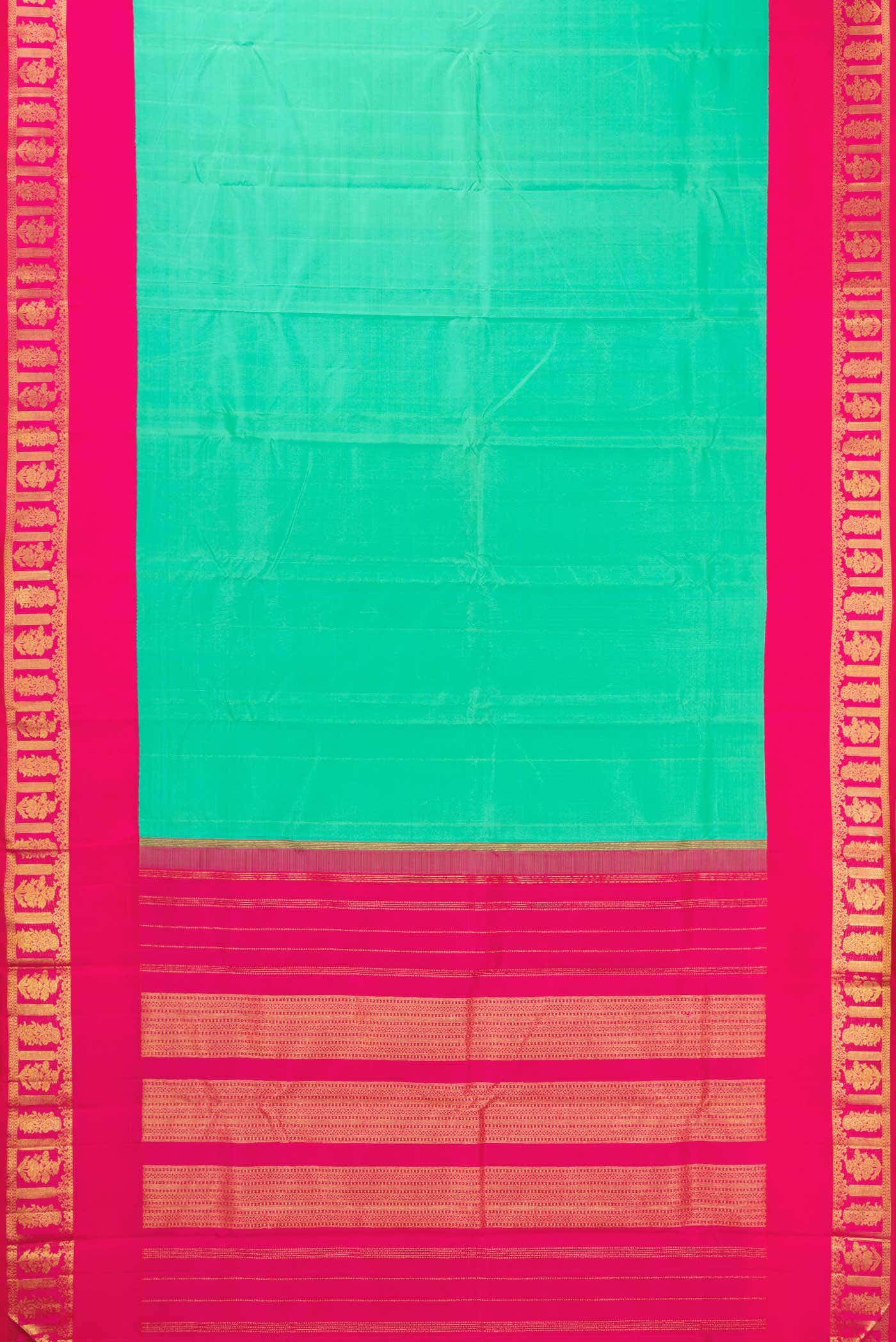 Pure Silk Pure Zari Sea Green Dual Tone Kanchipuram Saree