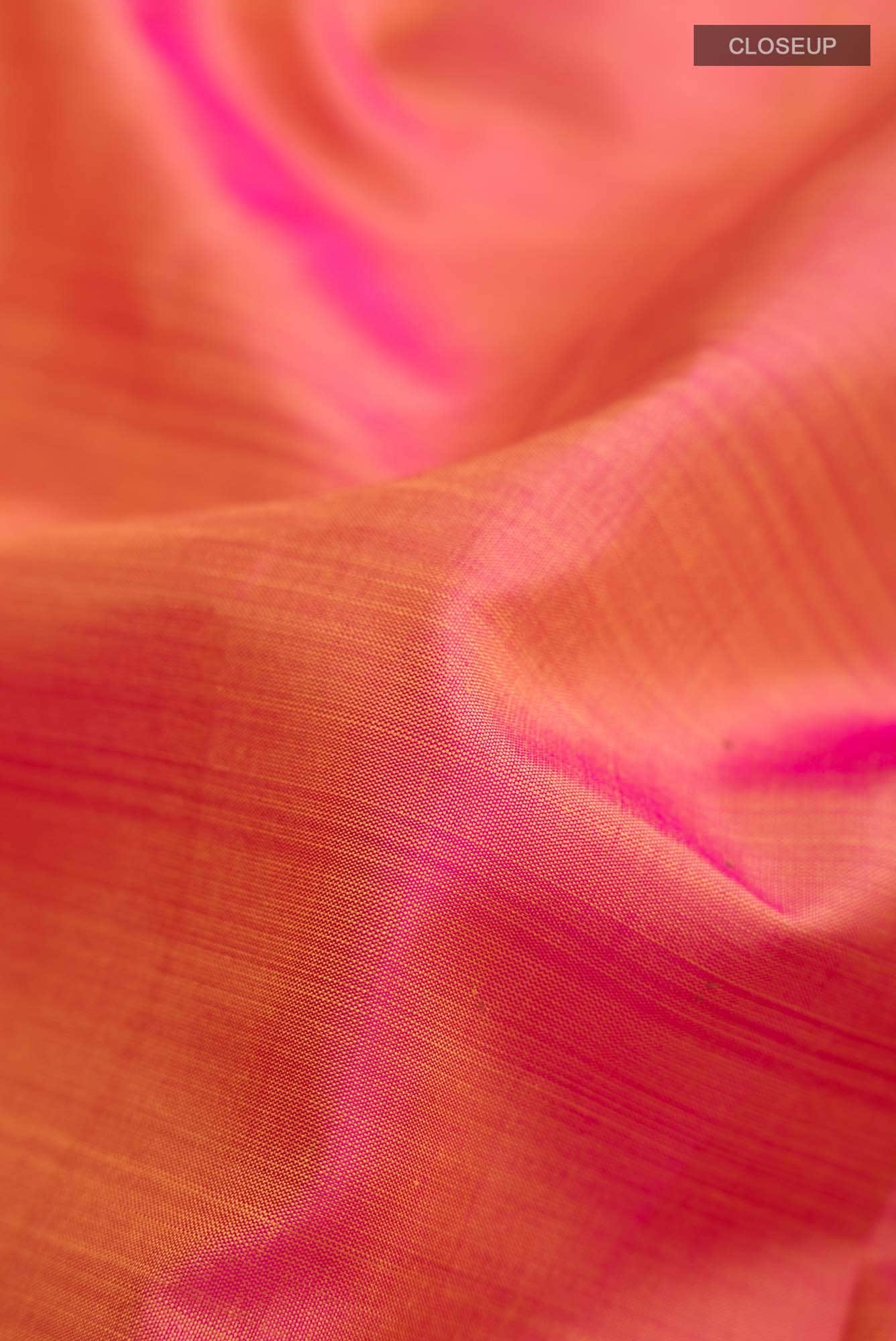 Pink with Yellow Dual Tone Kanchipuram Silk Saree