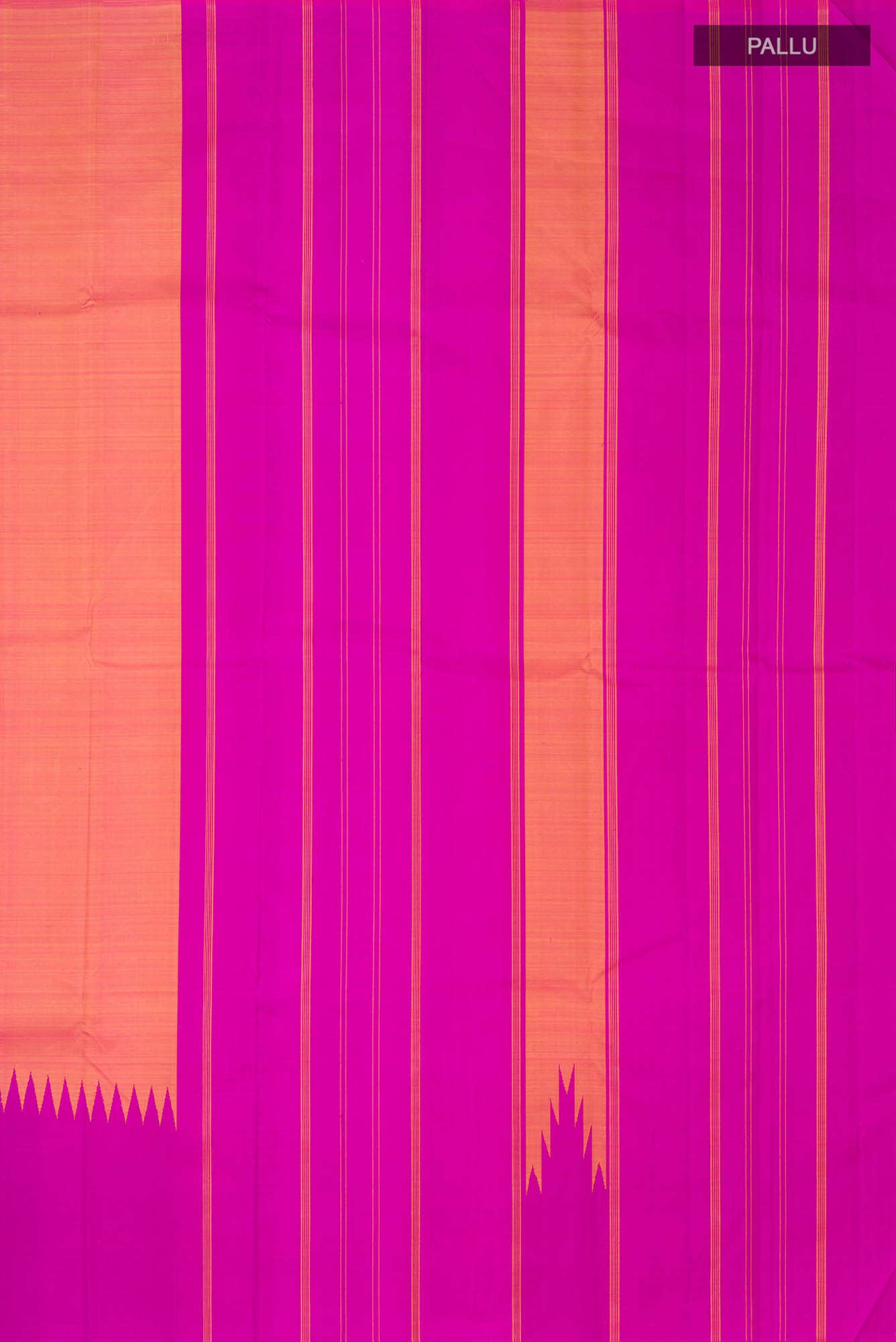 Pink with Yellow Dual Tone Kanchipuram Silk Saree