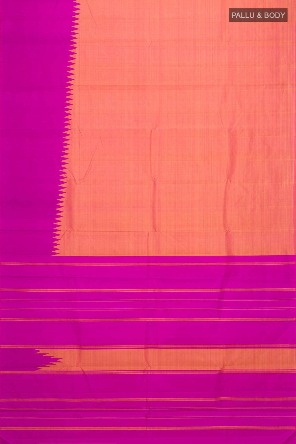 Pink with Yellow Dual Tone Kanchipuram Silk Saree