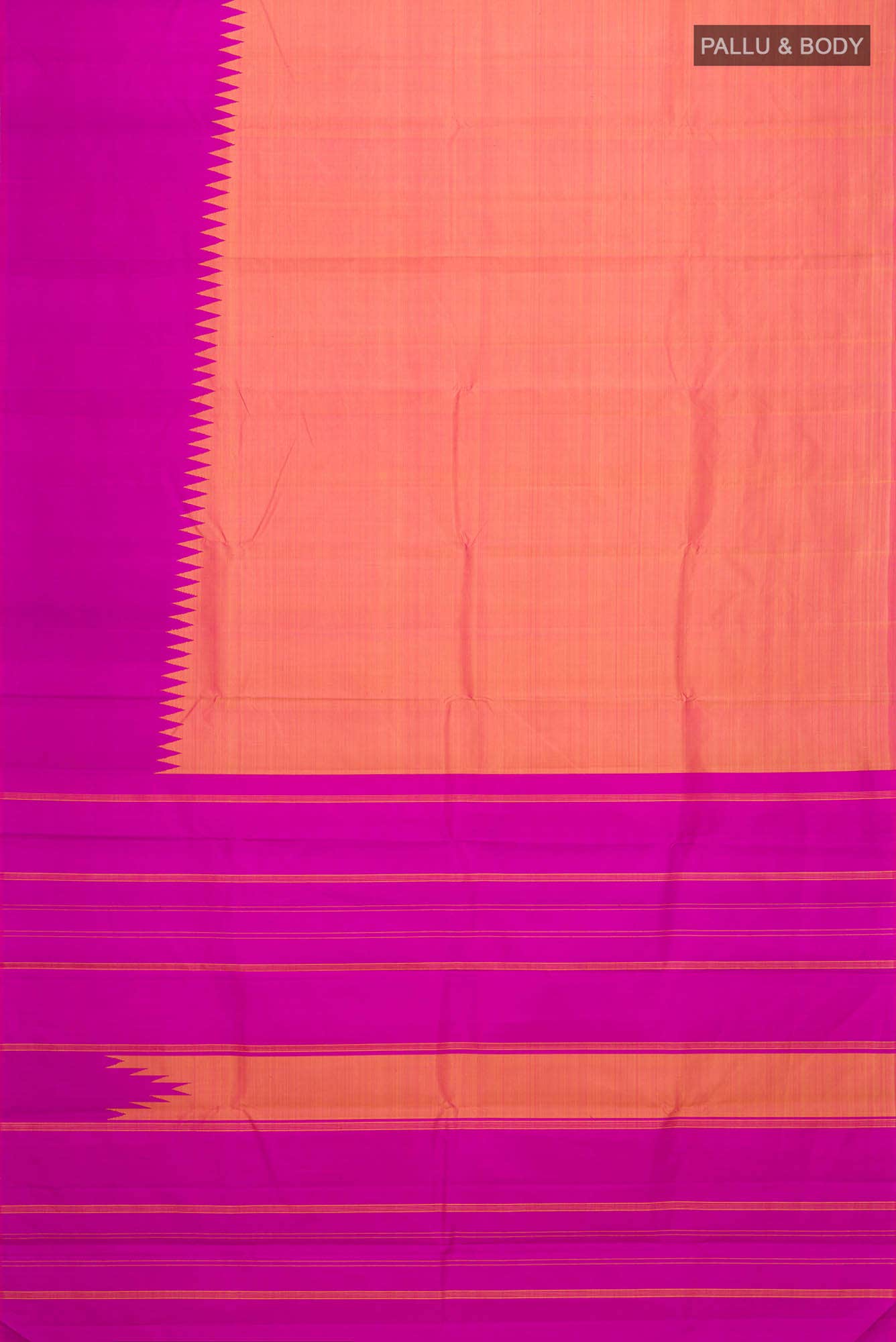 Pink with Yellow Dual Tone Kanchipuram Silk Saree