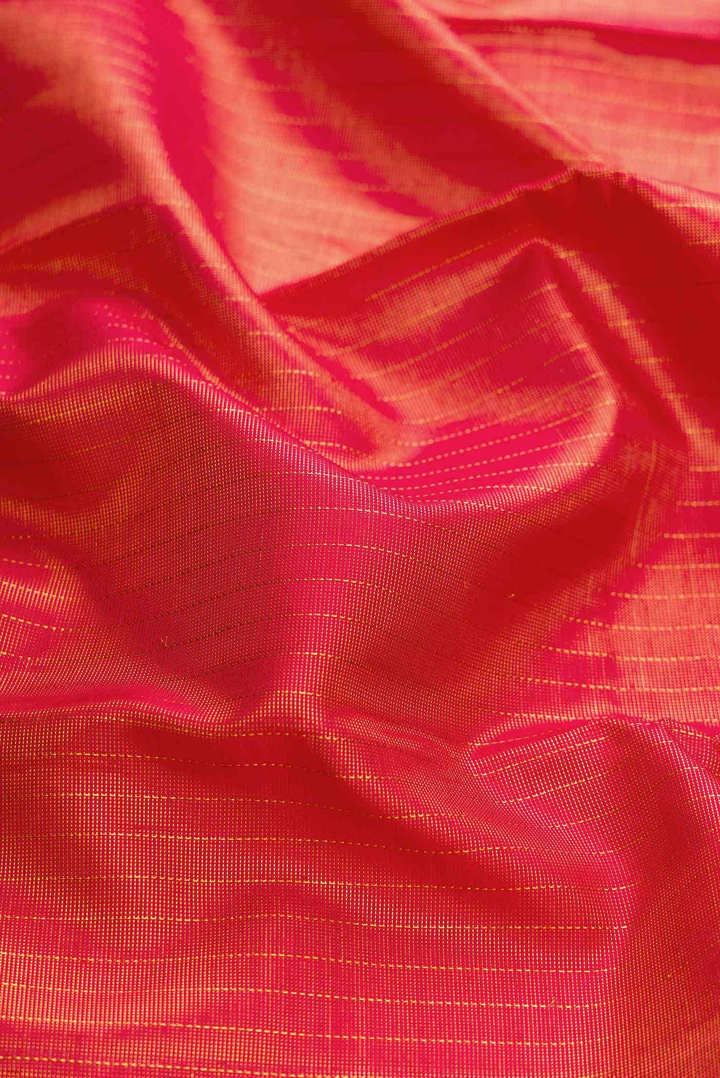 Pure Silk Pure Zari Orange Dual Tone Kanchipuram Saree