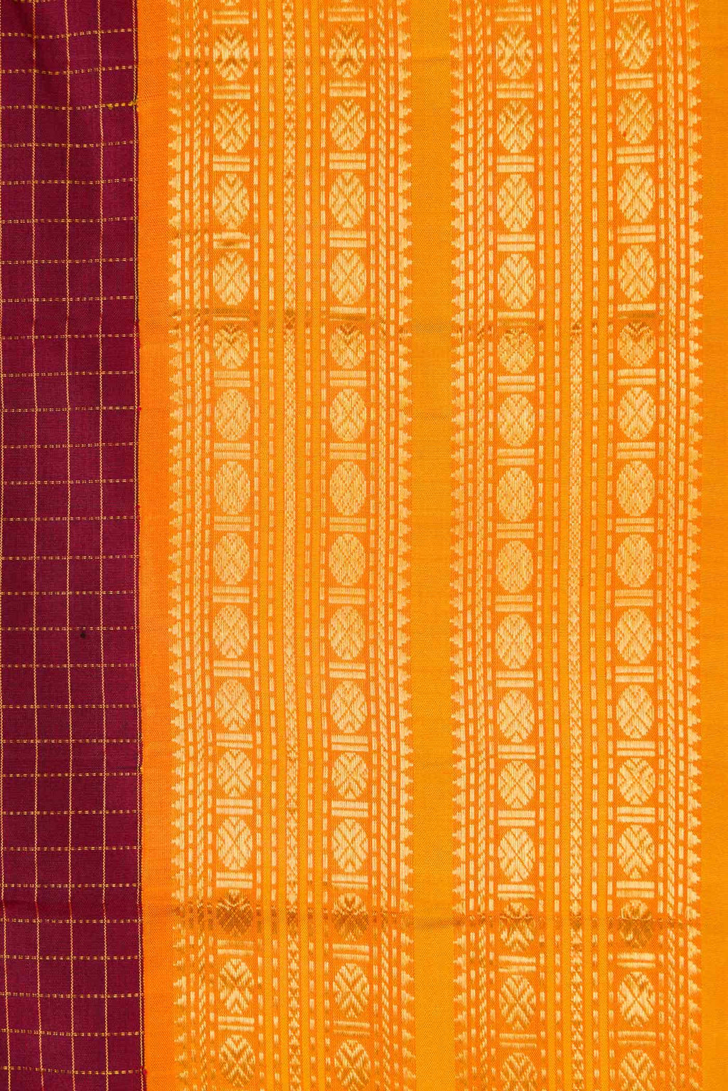 Pure Silk Pure Zari Maroon Dual Tone Kanchipuram Saree