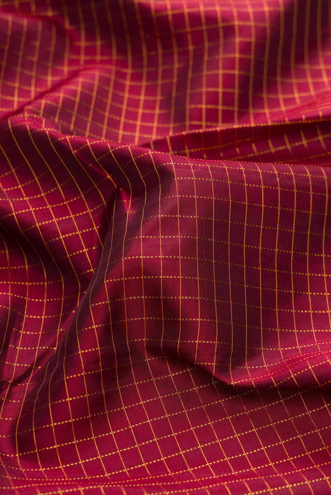 Pure Silk Pure Zari Maroon Dual Tone Kanchipuram Saree