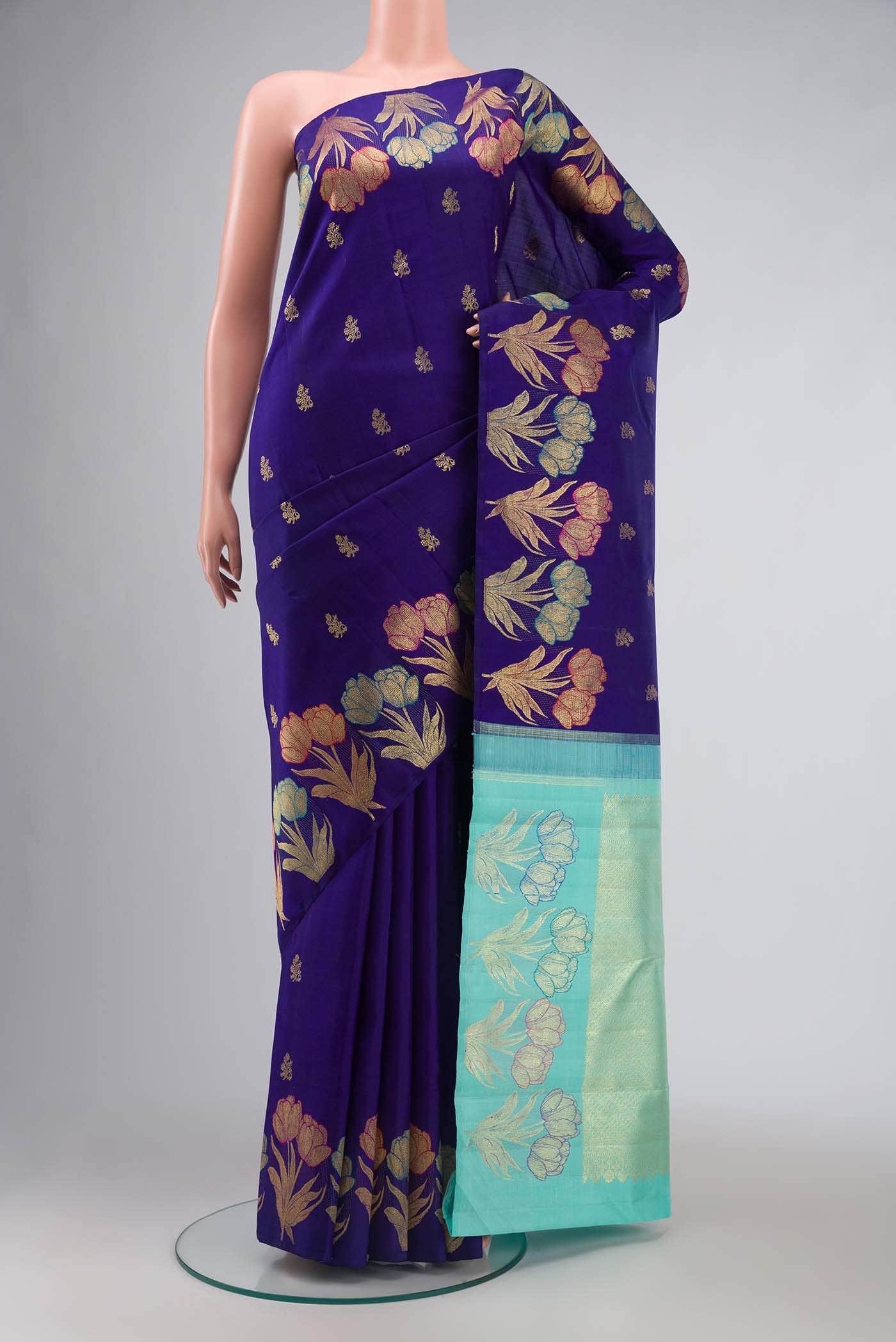 Blue Kanchipuram Silk Saree