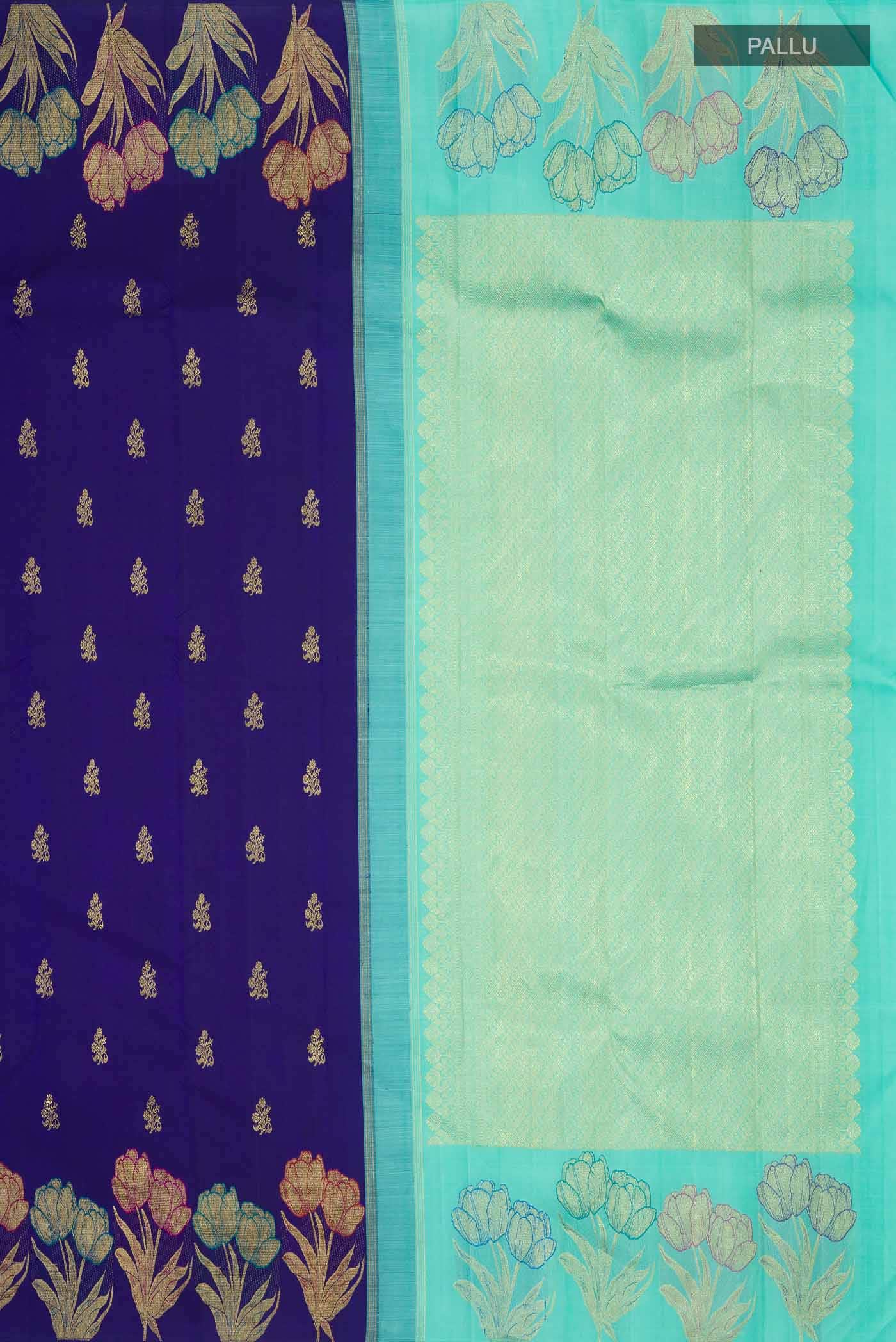 Blue Kanchipuram Silk Saree