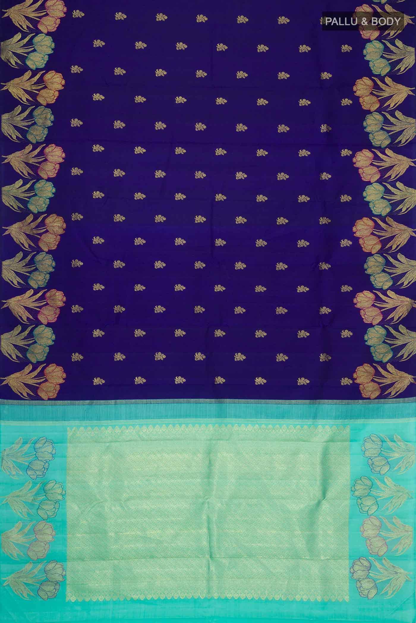 Blue Kanchipuram Silk Saree