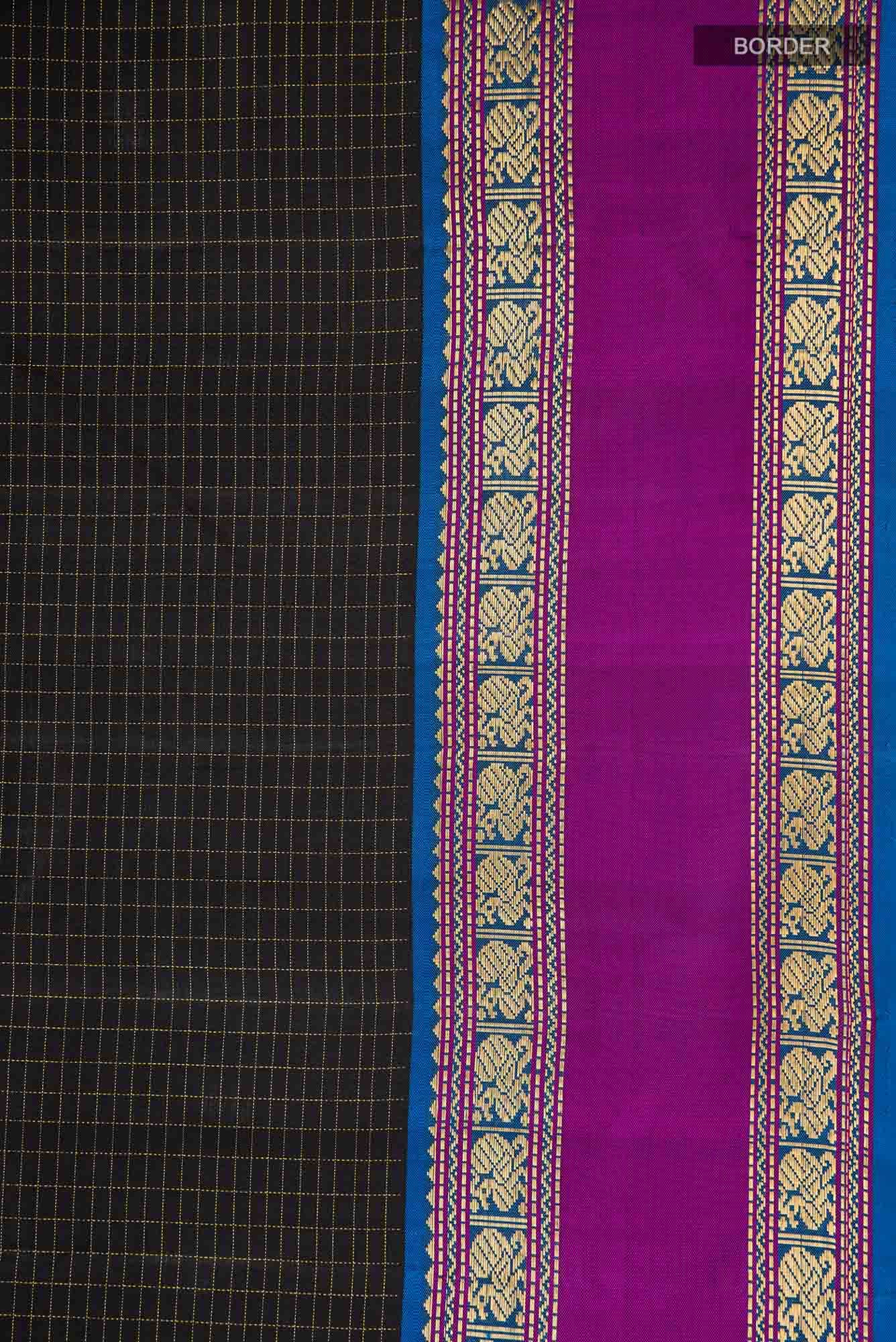 Black Kanchipuram Silk Saree