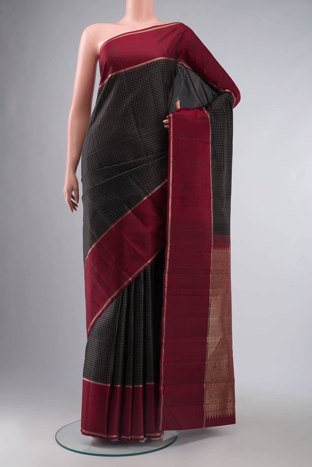 Black Kanchipuram Silk Saree