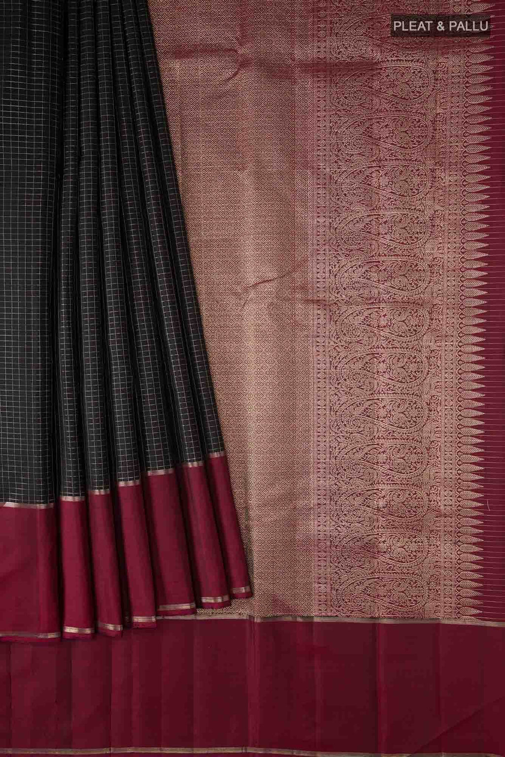 Black Kanchipuram Silk Saree