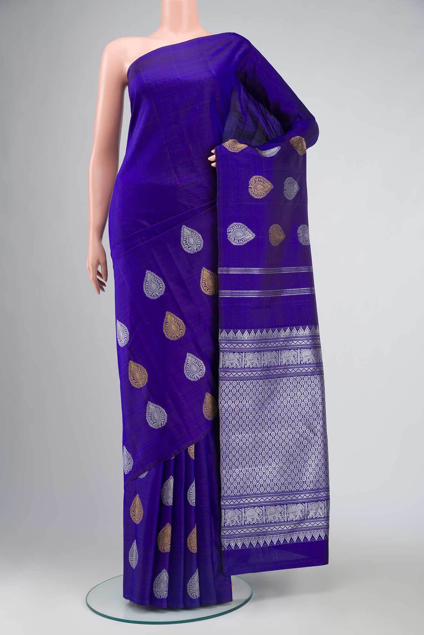 Blue Kanchipuram Silk Saree
