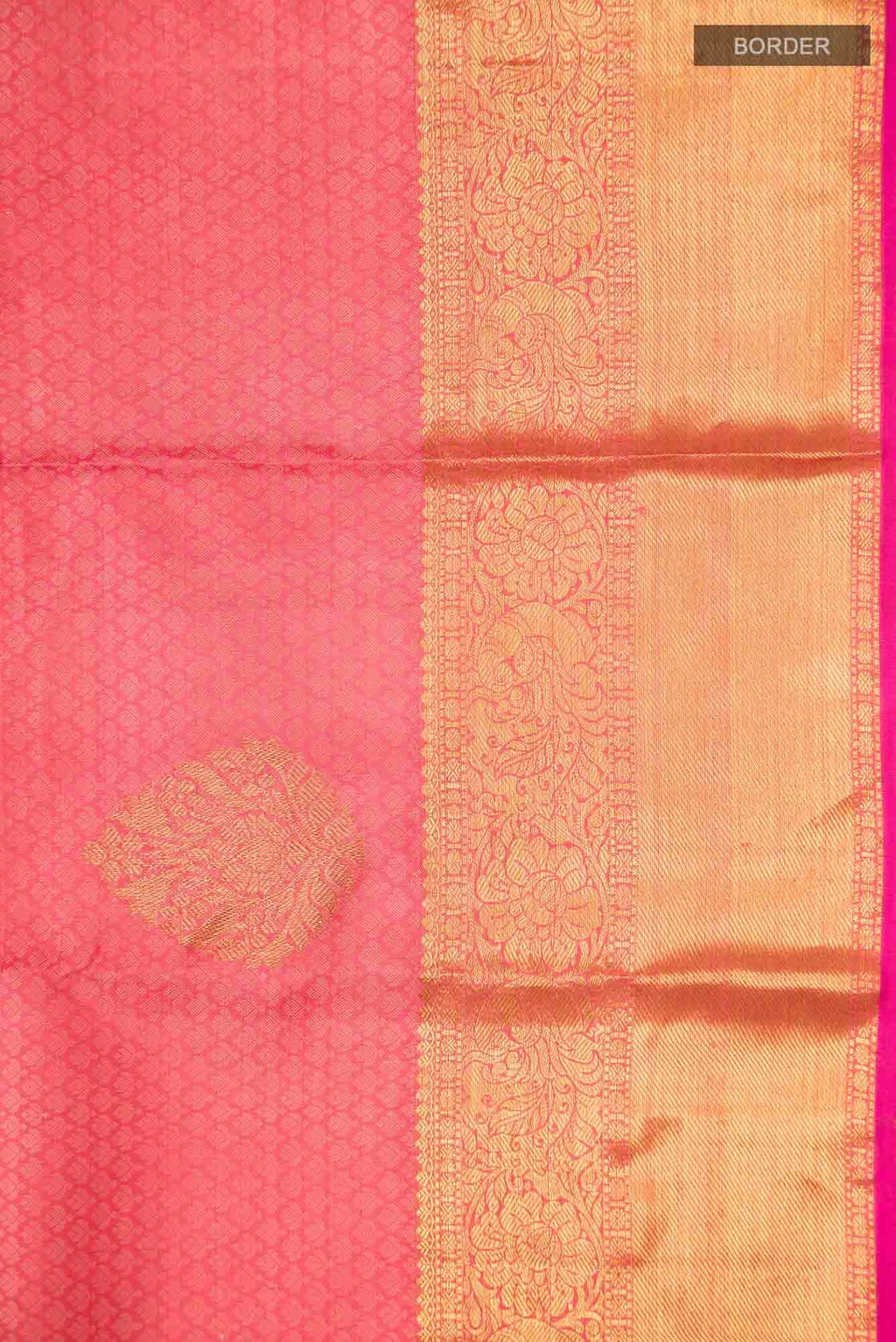 Coral Kanchipuram Silk Saree