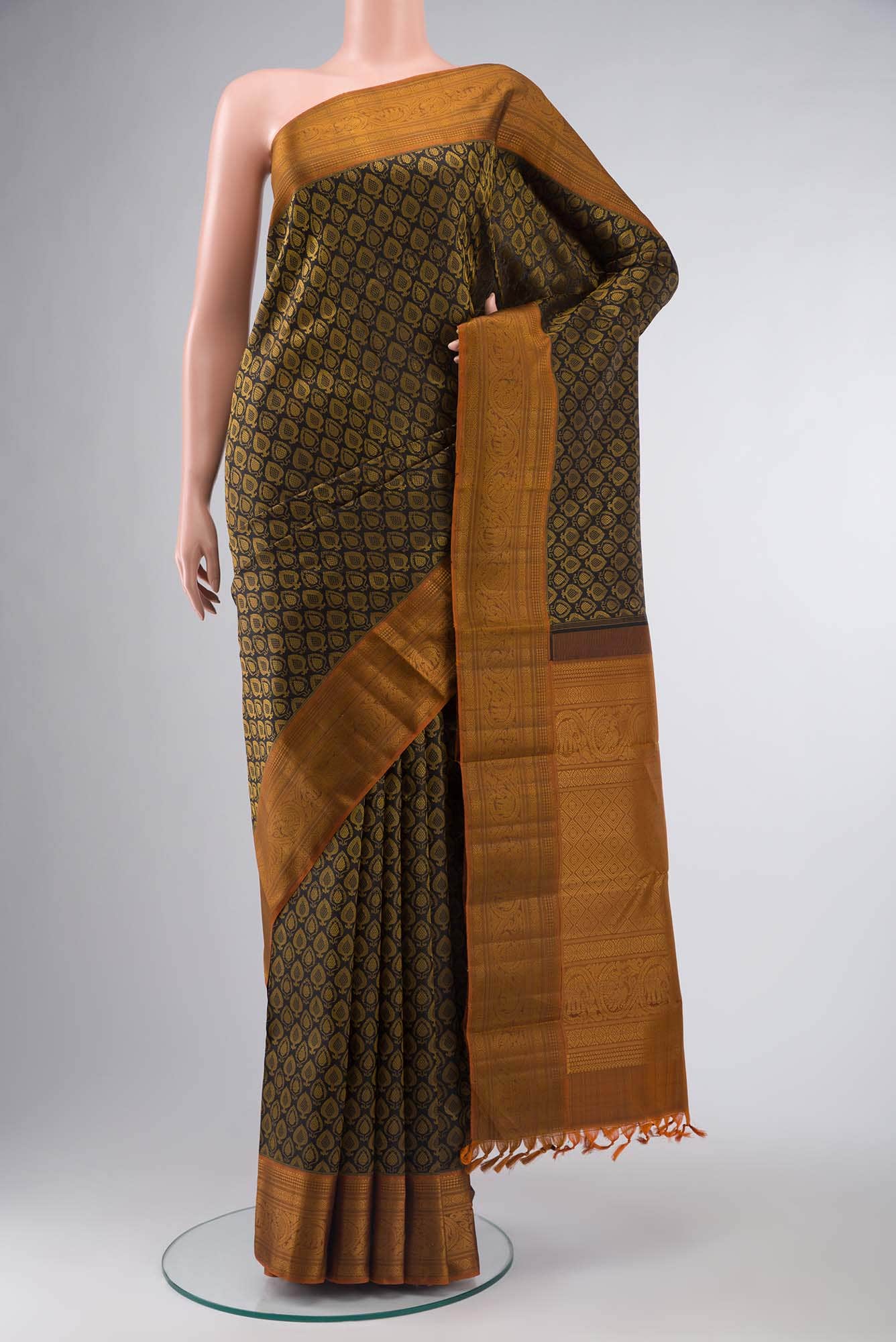 Black Kanchipuram Silk Saree