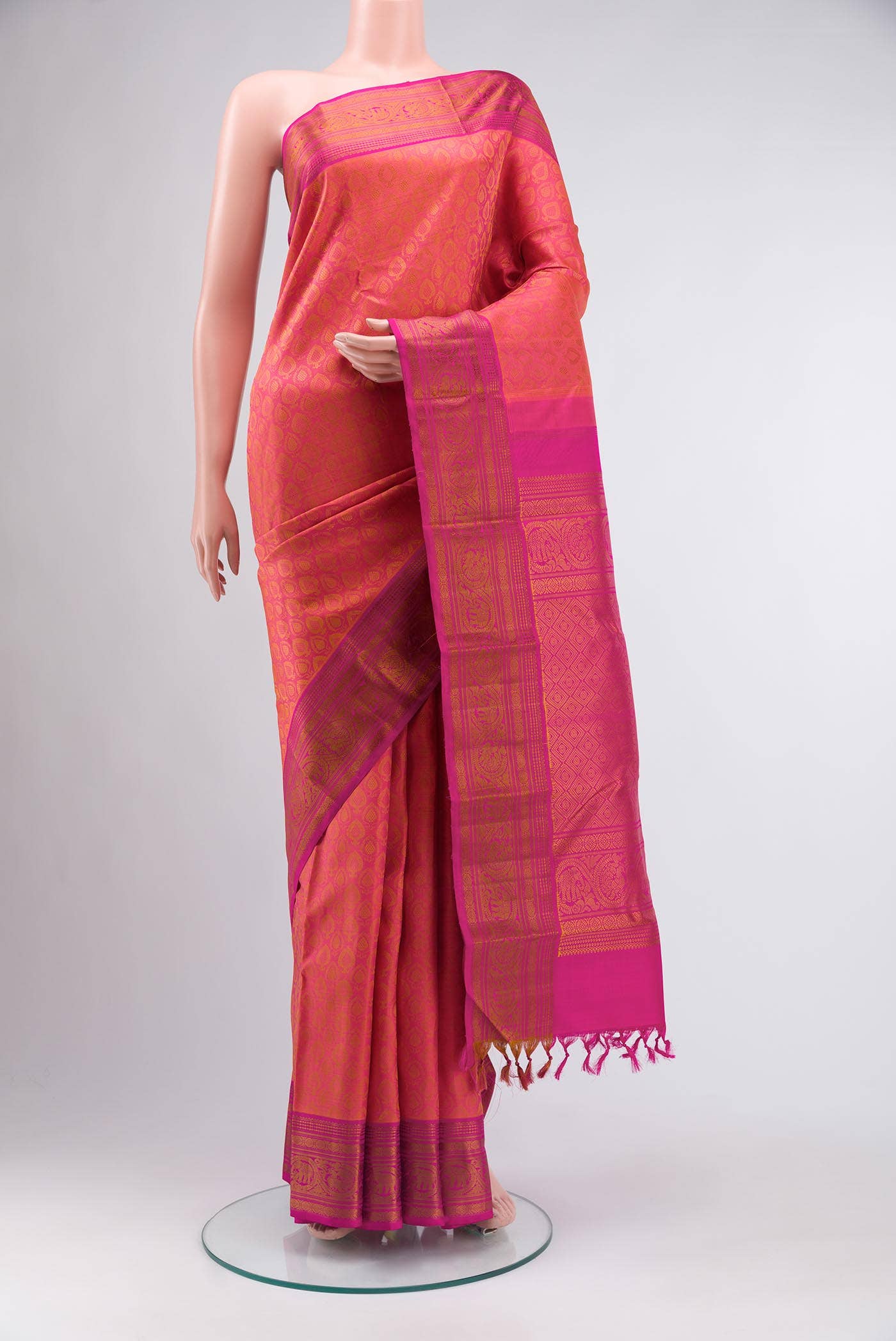 Pink Kanchipuram Silk Saree