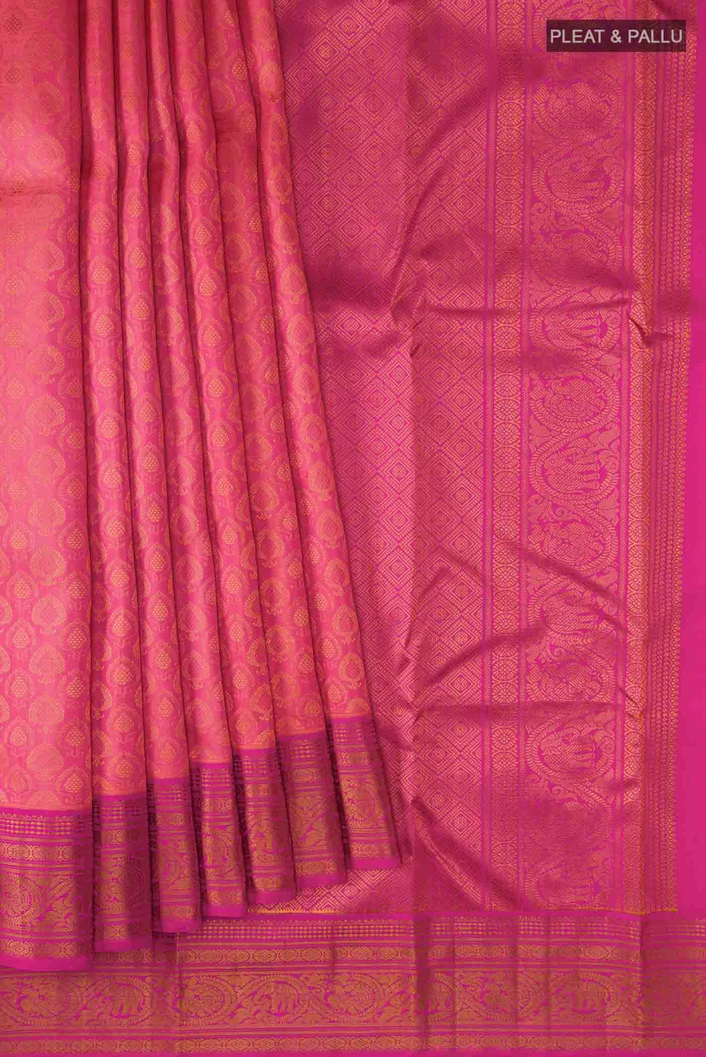Pink Kanchipuram Silk Saree