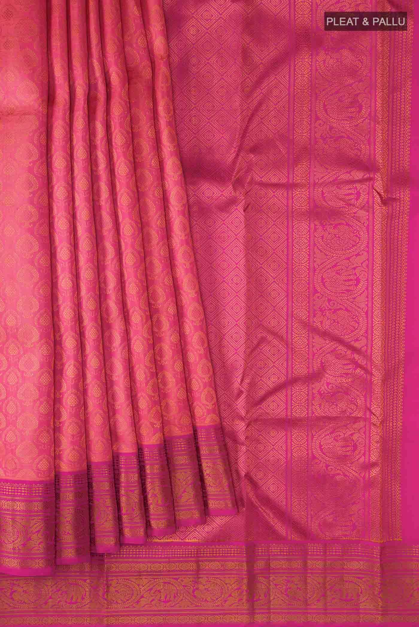 Pink Kanchipuram Silk Saree