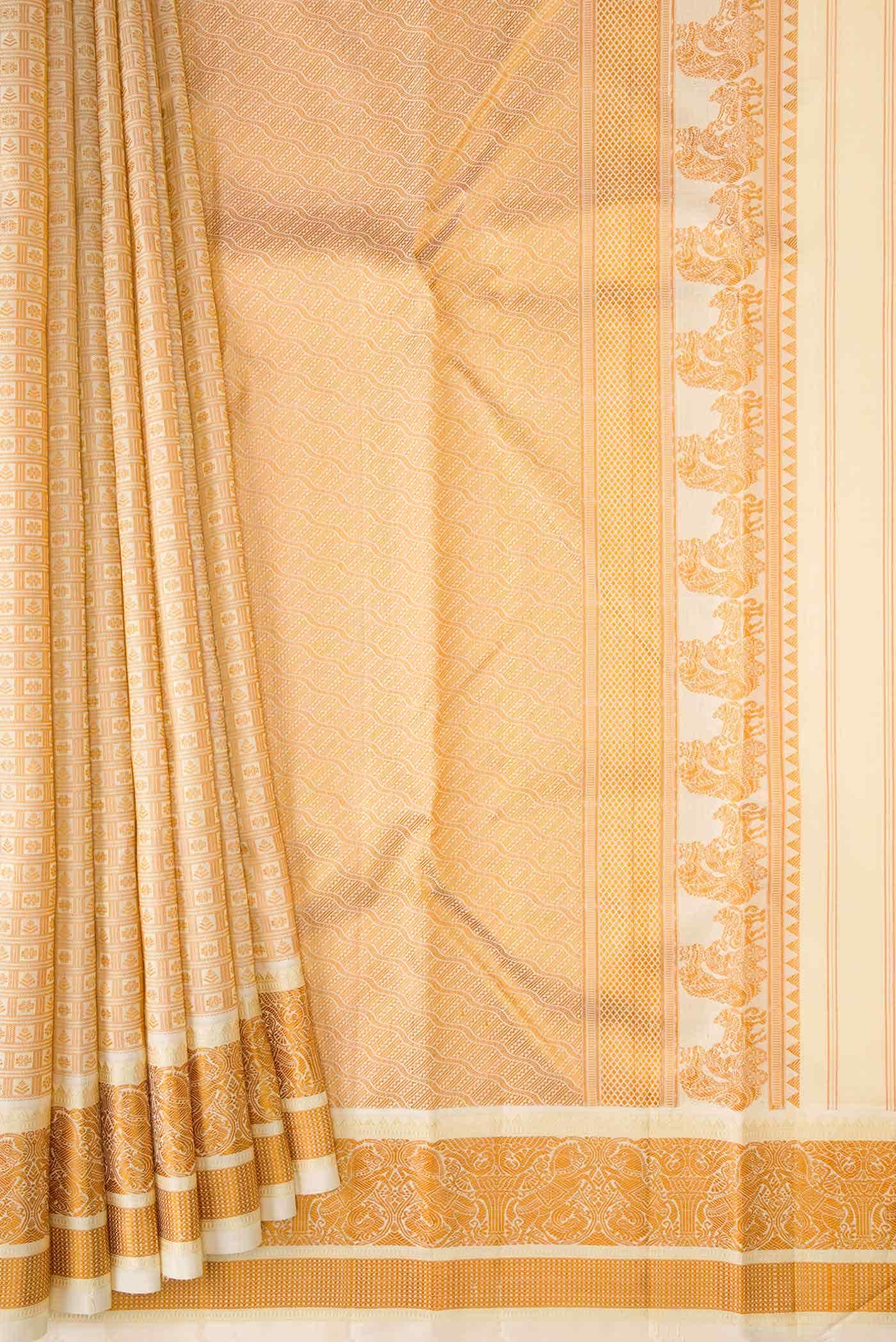 Sandal Dual Tone Kanchipuram Silk Saree
