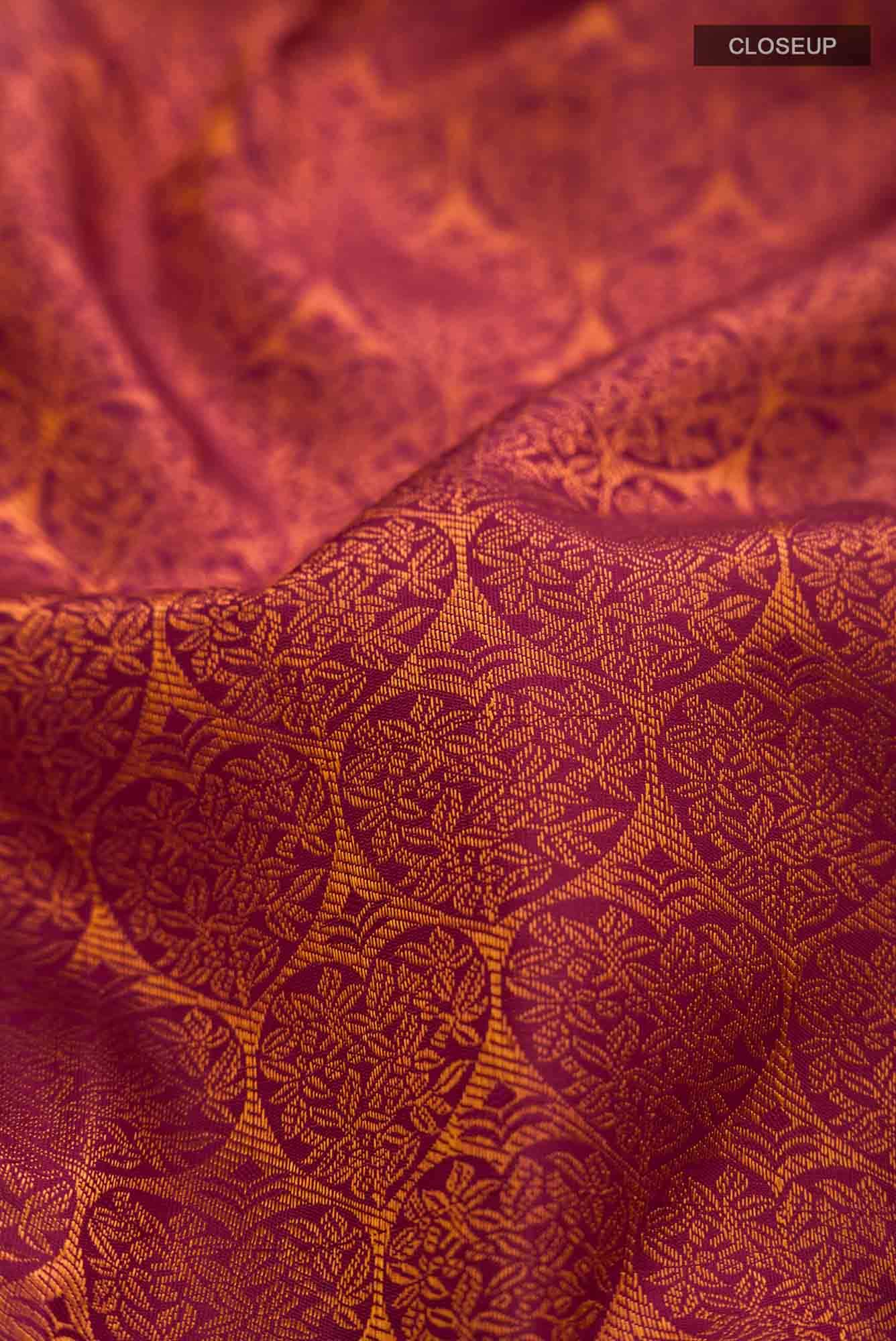 Maroon Kanchipuram Silk Saree