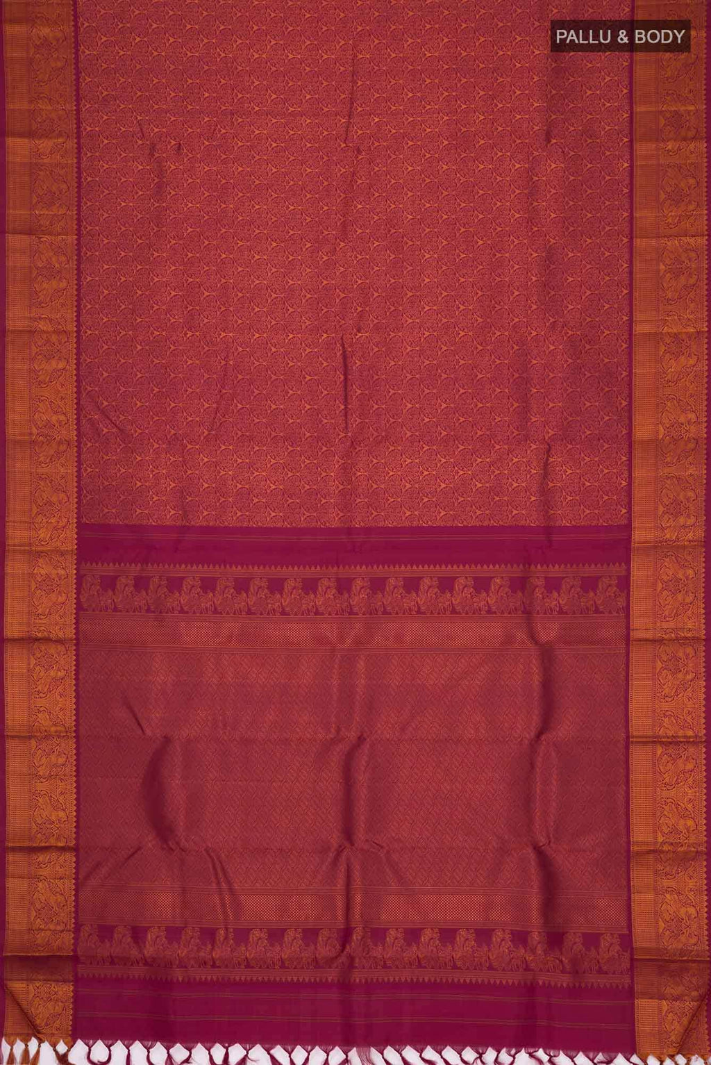 Maroon Kanchipuram Silk Saree