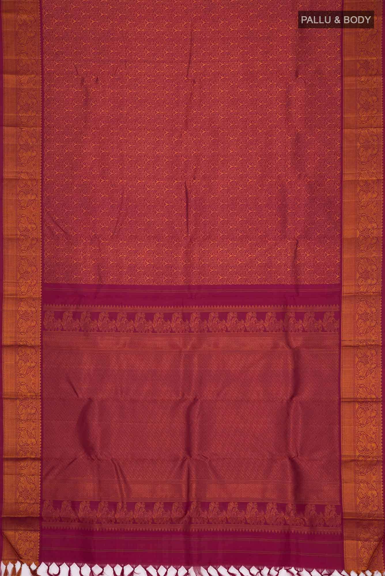 Maroon Kanchipuram Silk Saree
