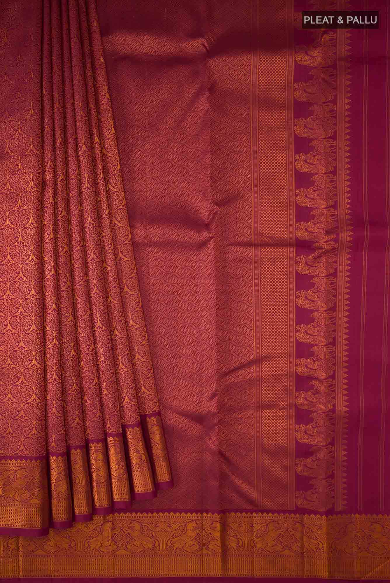 Maroon Kanchipuram Silk Saree