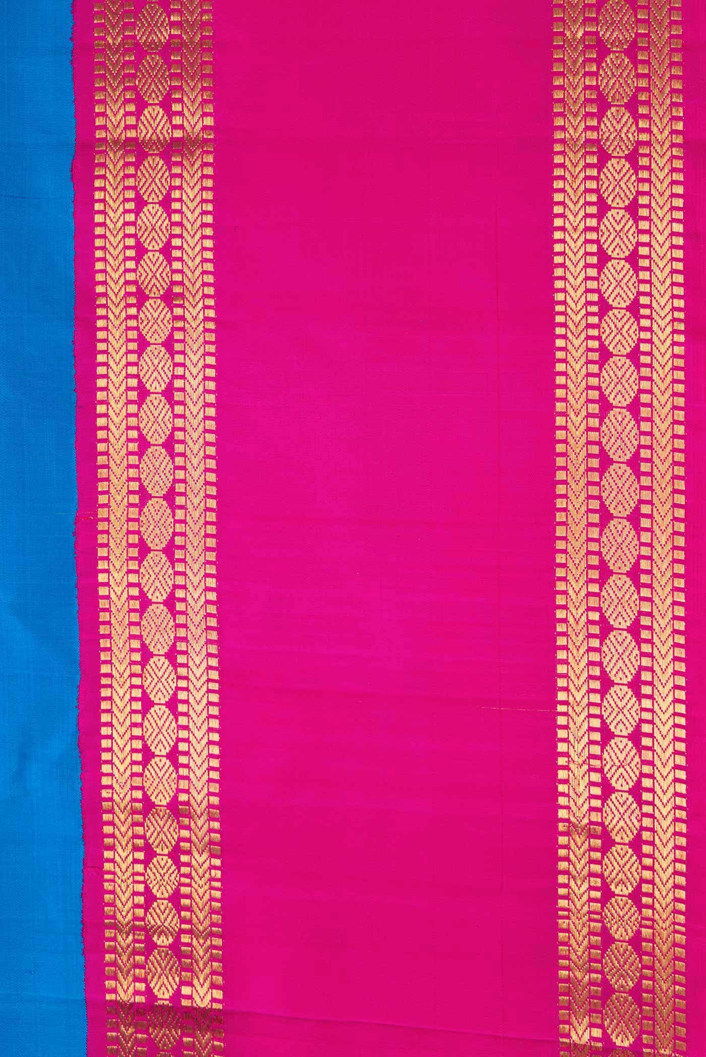 Pure Silk Pure Zari Sky Blue Dual Tone Kanchipuram Saree