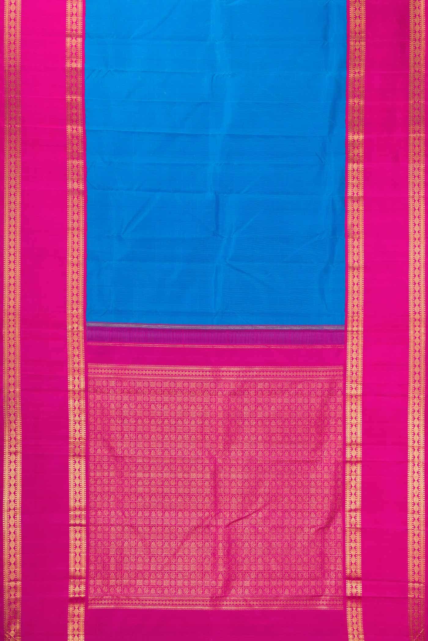 Pure Silk Pure Zari Sky Blue Dual Tone Kanchipuram Saree