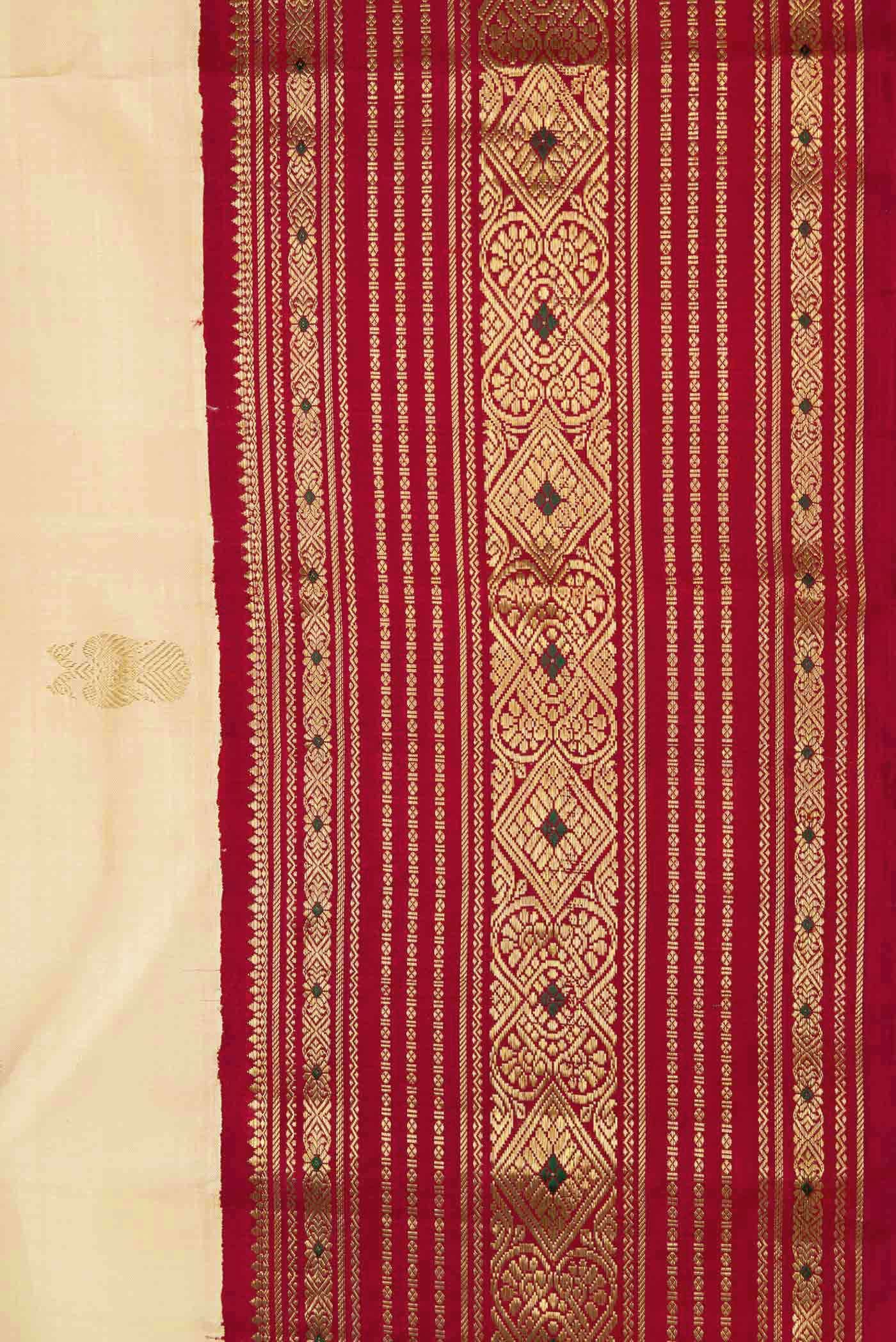 Pure Silk Pure Zari Sandal Dual Tone Kanchipuram Saree