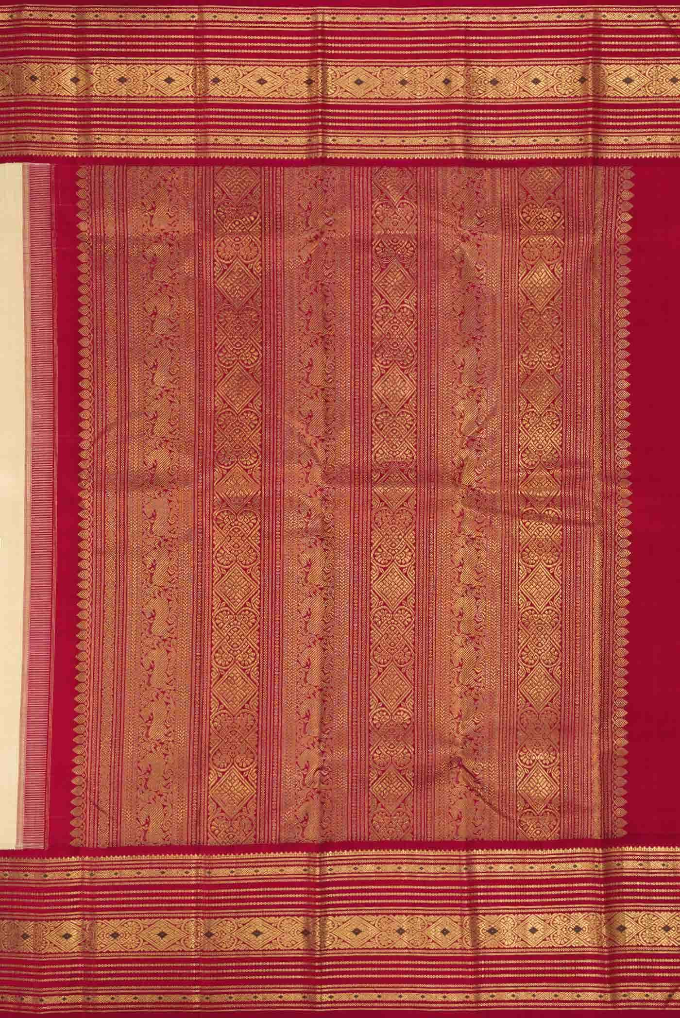 Pure Silk Pure Zari Sandal Dual Tone Kanchipuram Saree